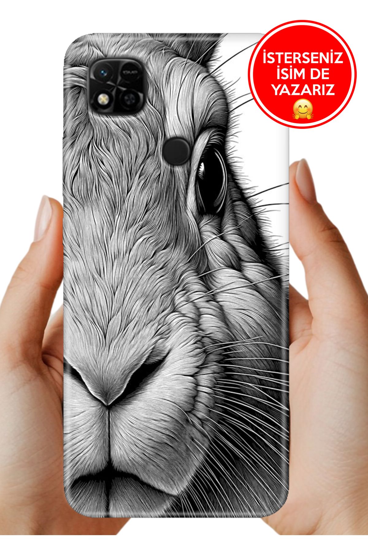 Cekuonline Xiaomi Redmi 10A Kılıf Baskılı Life Style Kapak Silikon Çizim Tavşan