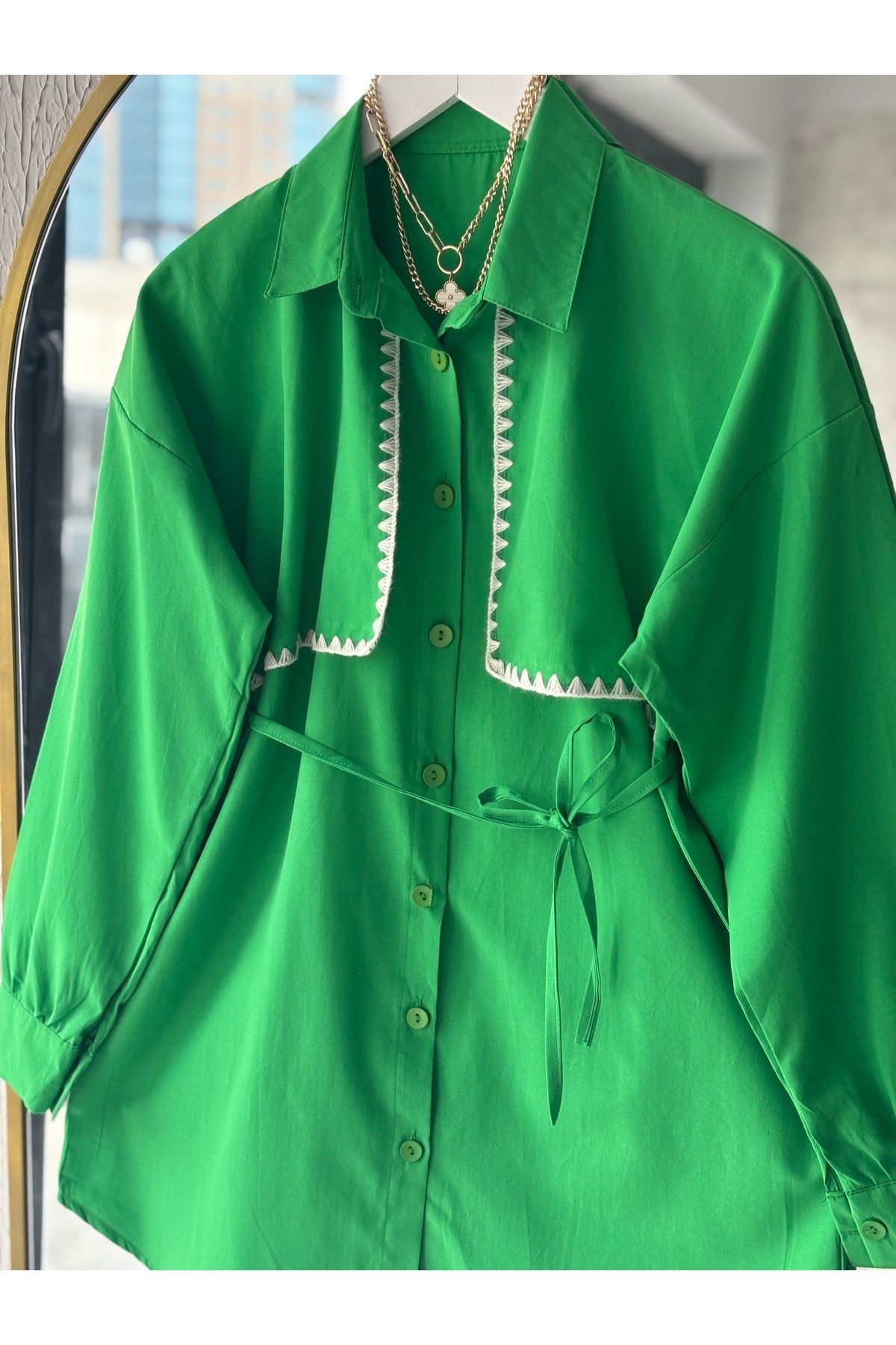 Butik-Green Bohemian Shirt 3