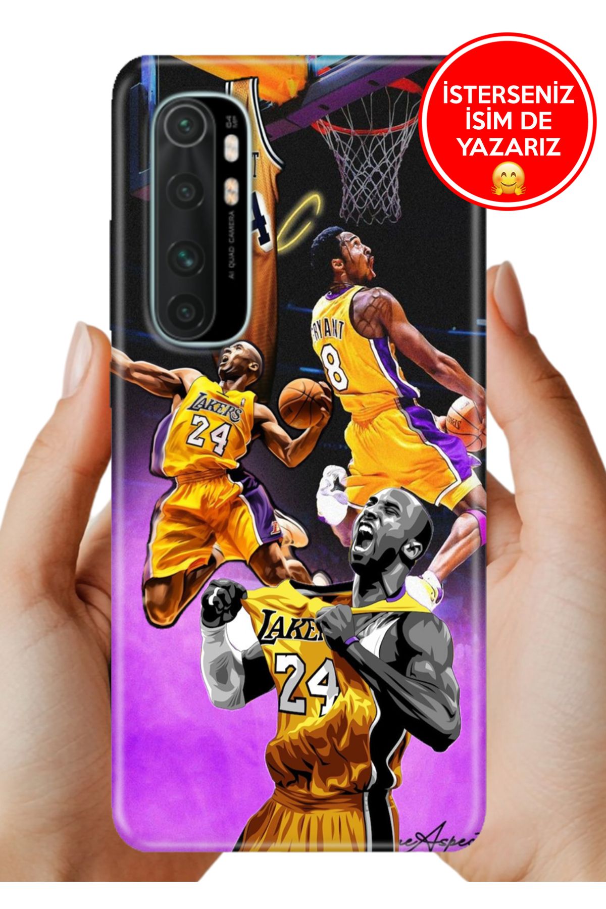 Cekuonline Xiaomi Mi Note 10 Lite Kılıf Kamera Korumalı Full Desen Arka Silikon Kobe24