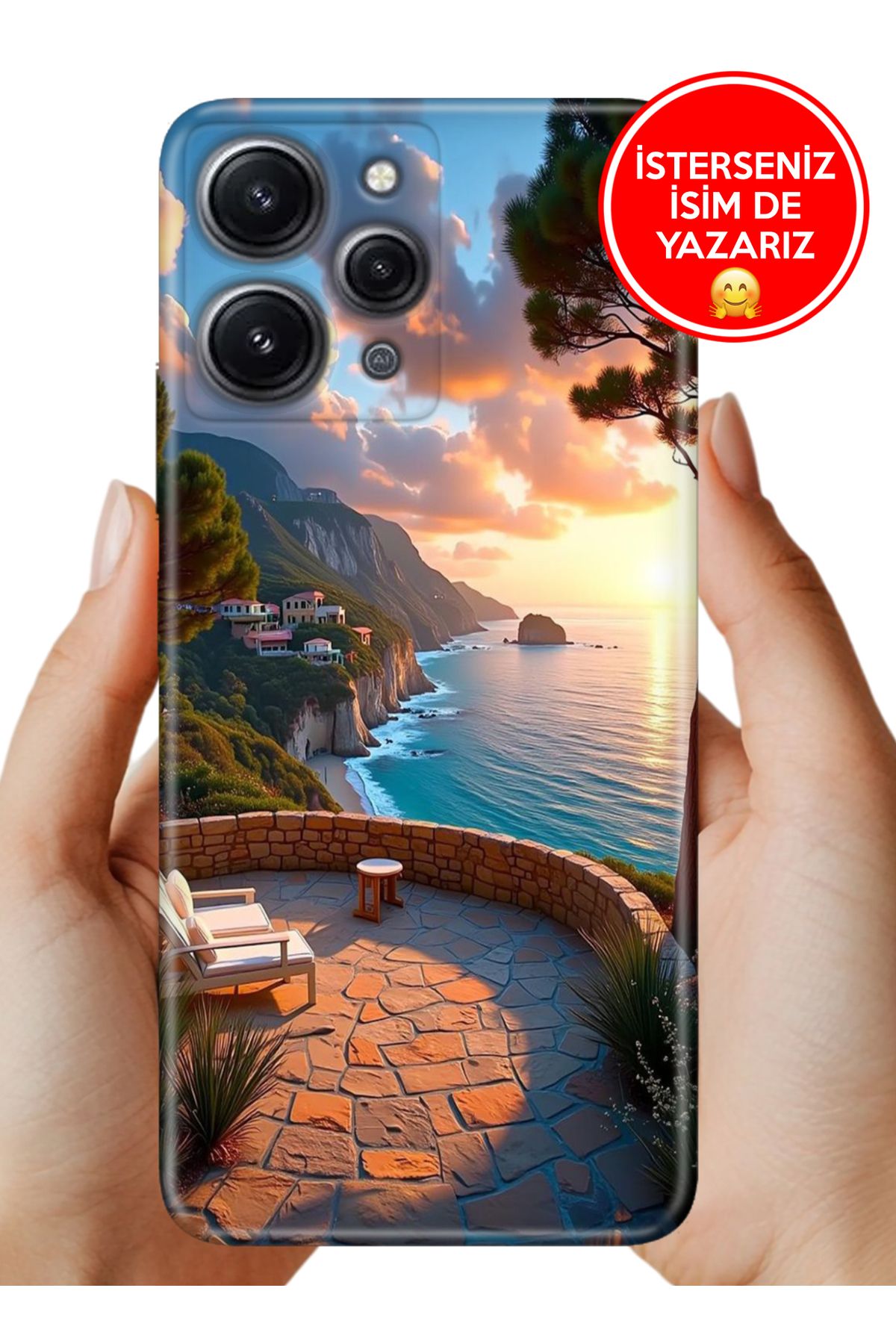 Cekuonline Xiaomi Redmi 12 Kılıf Tam Rubber Esnek Silikon Full Koruma Seninle Burada