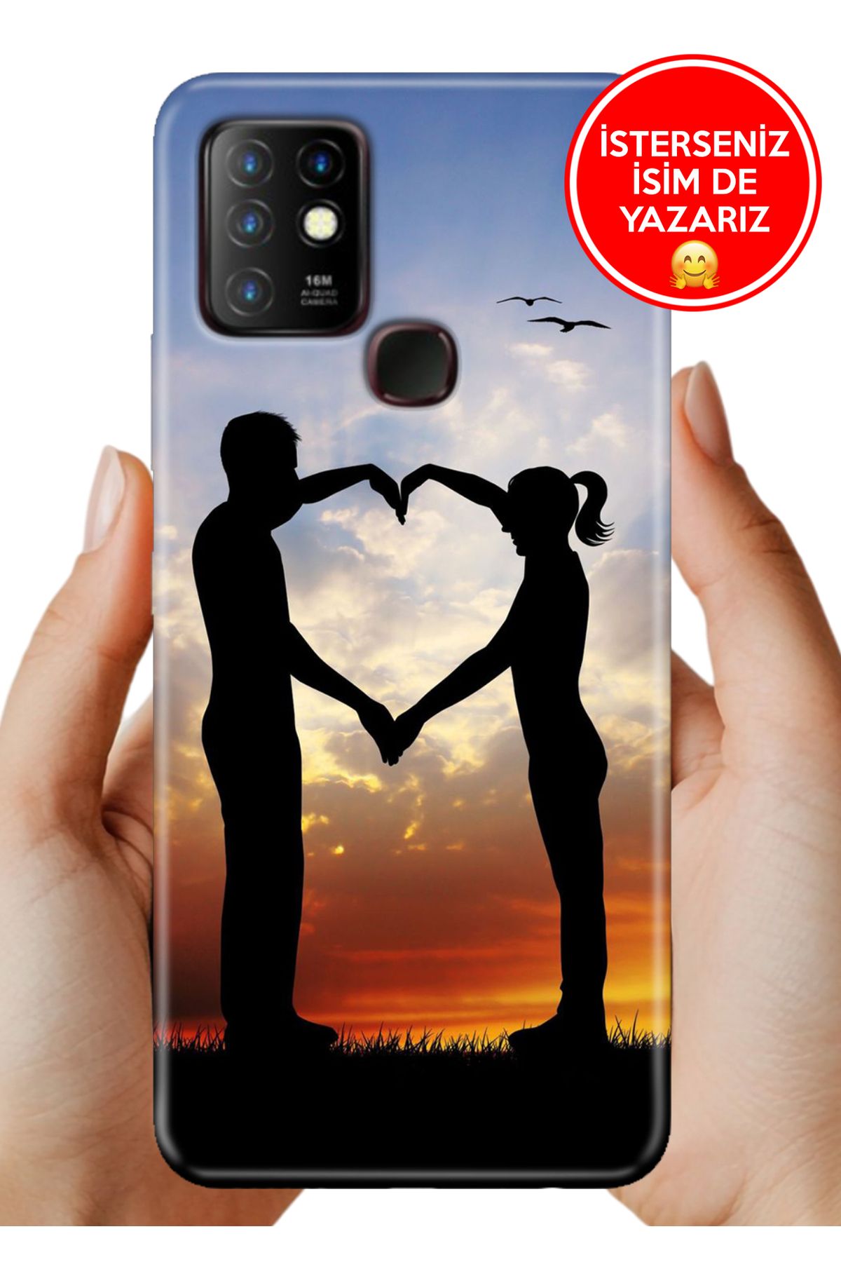 Cekuonline İnfinix Hot 10 Kılıf UvBaskı Özel-Tasarım Silikon Aşkın Simgesi