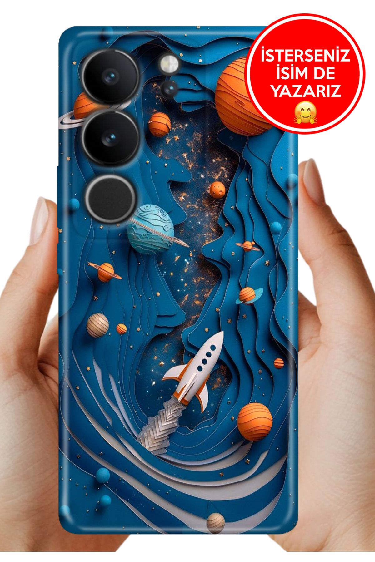 Cekuonline Vivo V29 5G Kılıf Tam Rubber Esnek Silikon Full Koruma Space Kolaj