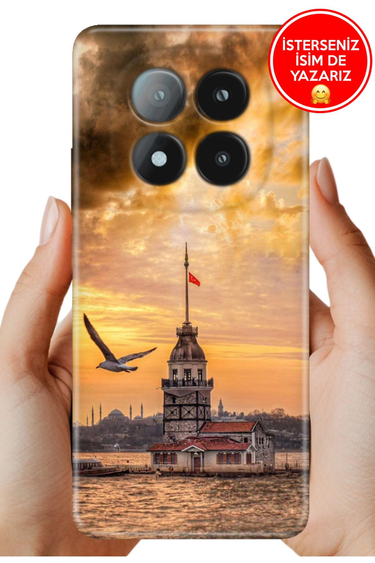 Cekuonline Redmi Note 14 Pro+ Plus Kılıf Kamera Korumalı Full Desen Arka Silikon Kız Kulesinde