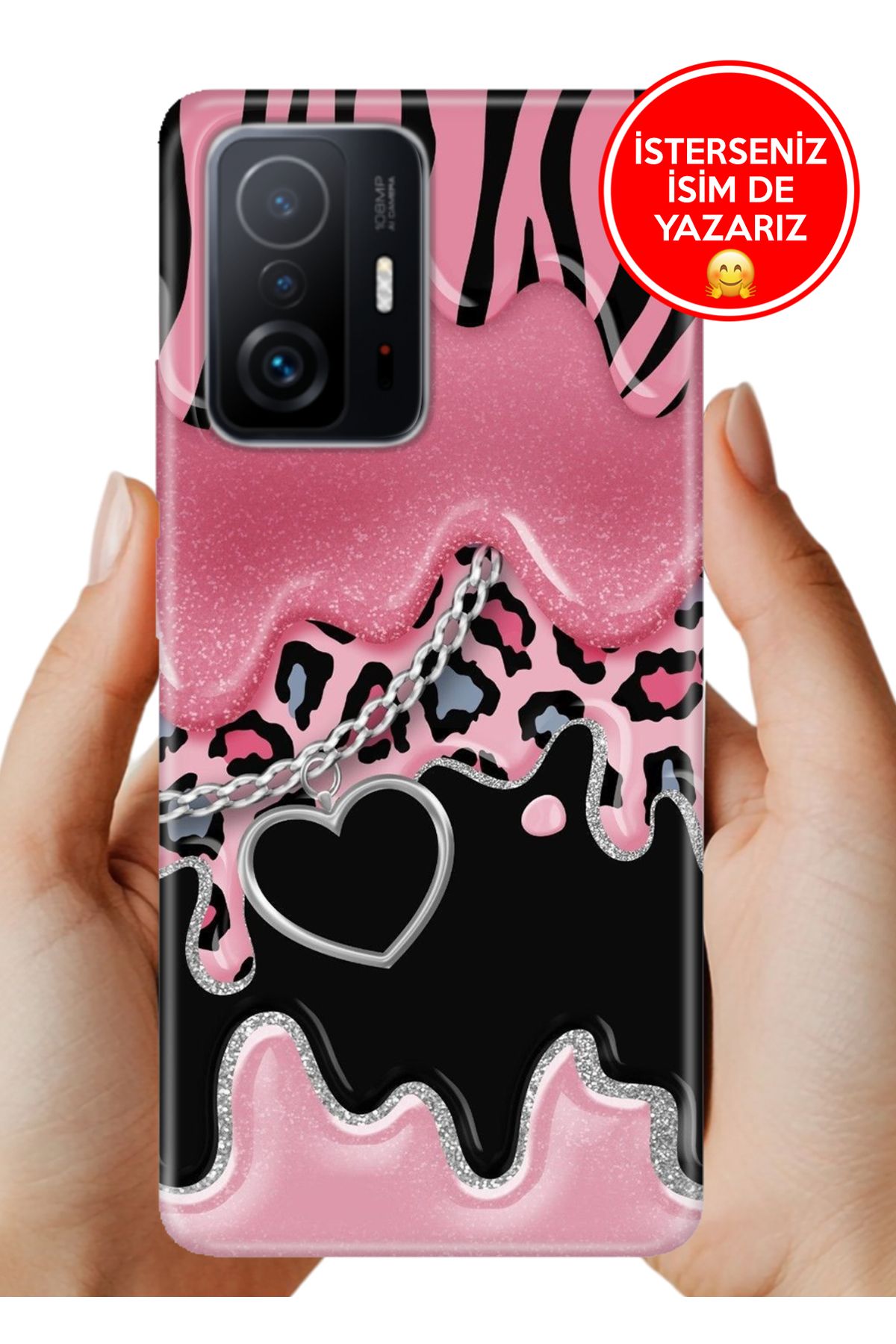 Cekuonline Xiaomi Mi 11T- 11T Pro Kılıf Tam Rubber Esnek Silikon Full Koruma Society Kalp