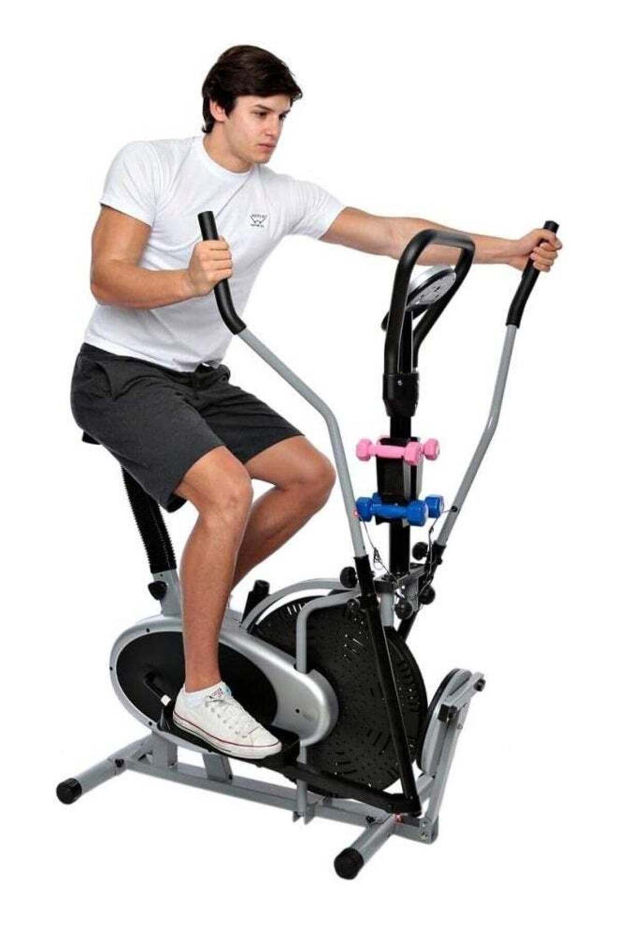 Fitness World-دراجة تمارين Orbitrek متطورة 3 في 1 مع قرص دوار لنحت الخصر و 5