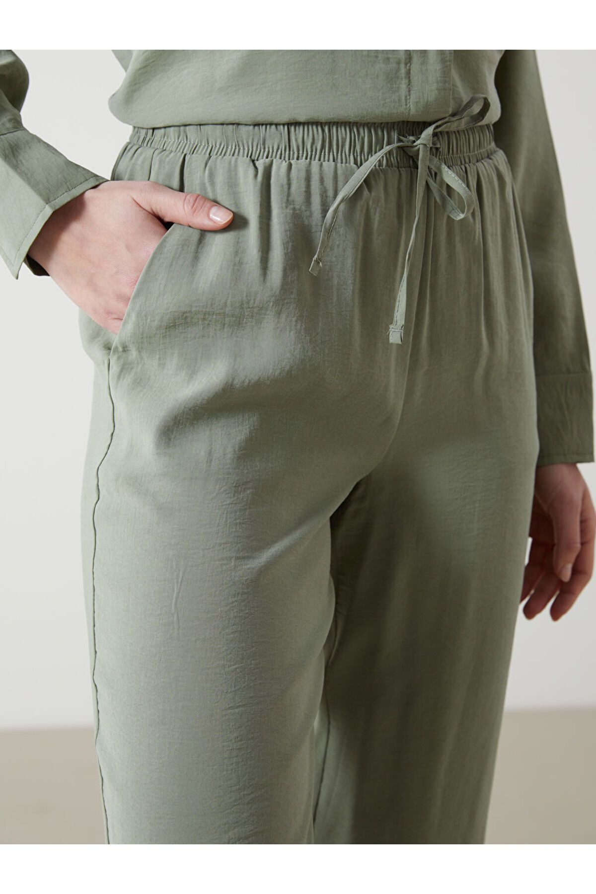 LC Waikiki-Xside Khaki Elastic Waist Women's Trousers 3