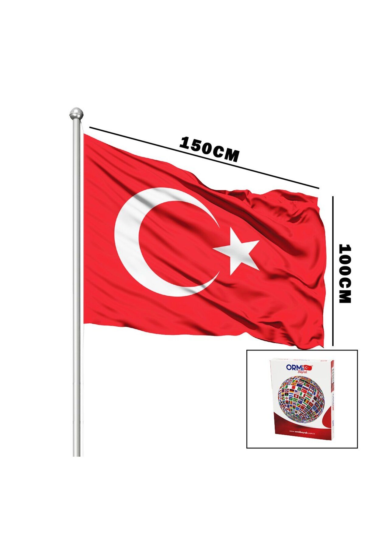 andela TÜRK BAYRAĞI ALPAKA KUMAŞ 100X150CM (5057)