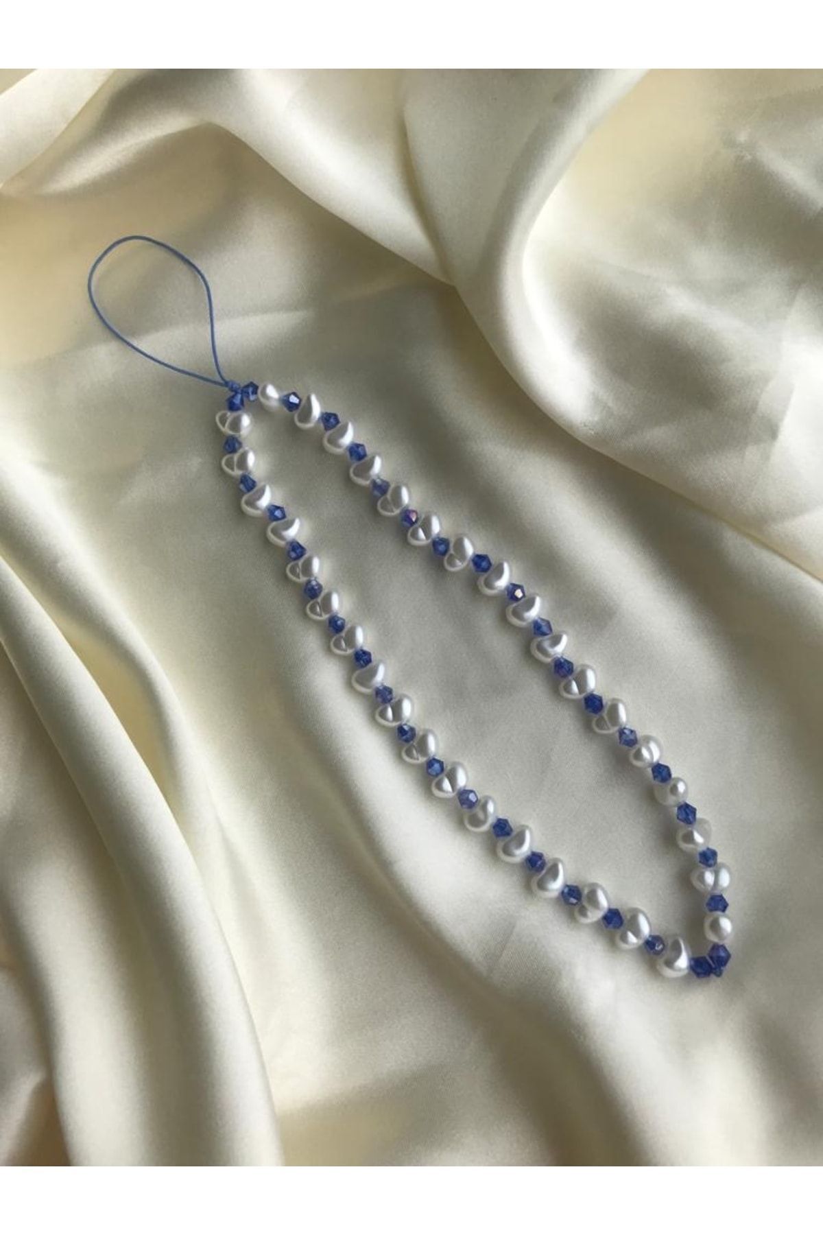 Blue Crystal Design Phone Charm Phone Lanyard