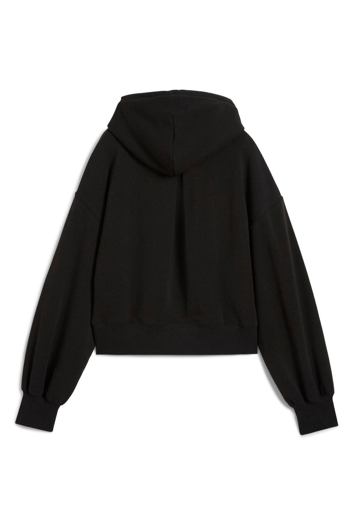 Puma-Hood Puma Wardrobe Ess Relaxed Cropped Hoodie Tr, Black, Women 7