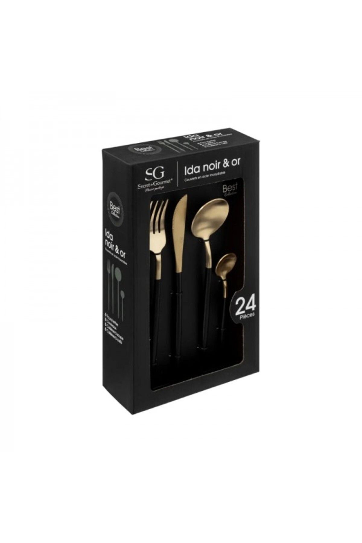 Secret de Gourmet-Set tacamuri, 24 piese, Ida Black&Gold 6