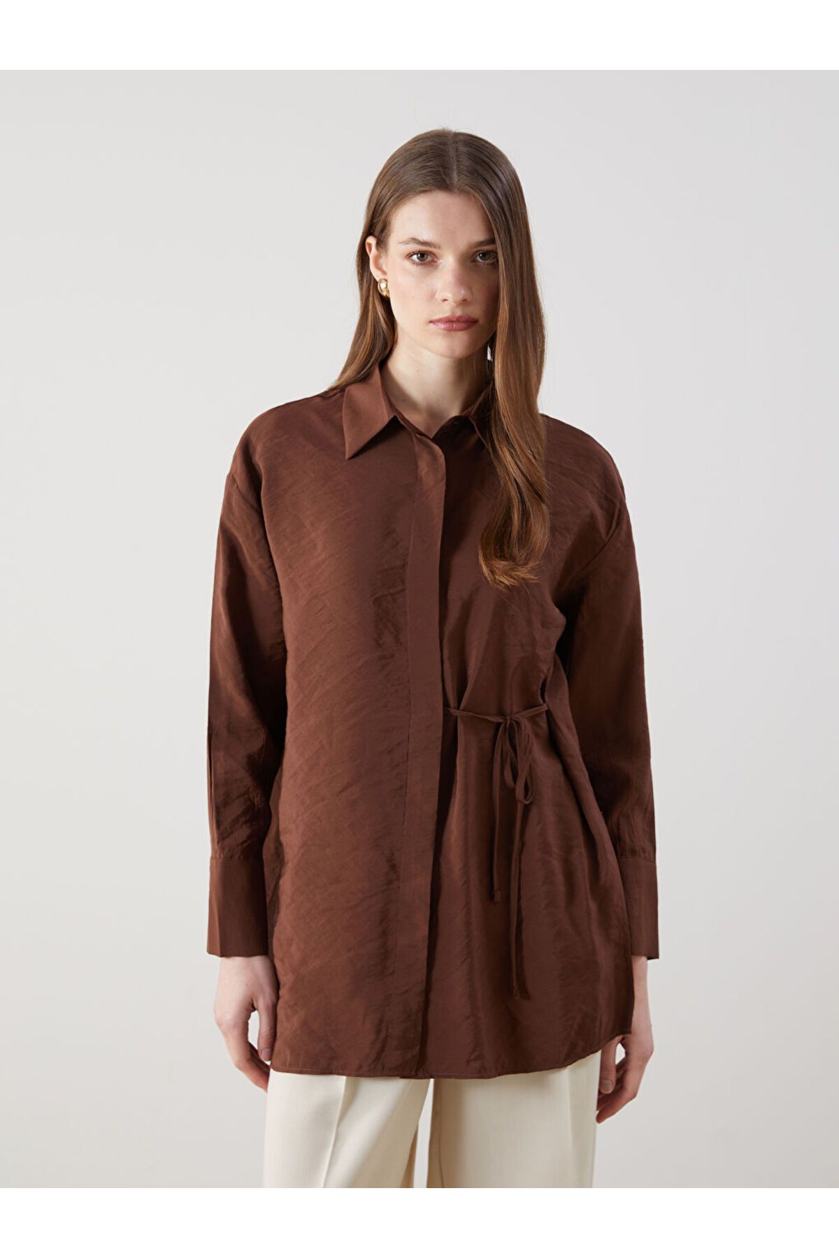 LC Waikiki Modal Karışımlı Oversize Kadın Gömlek Tunik