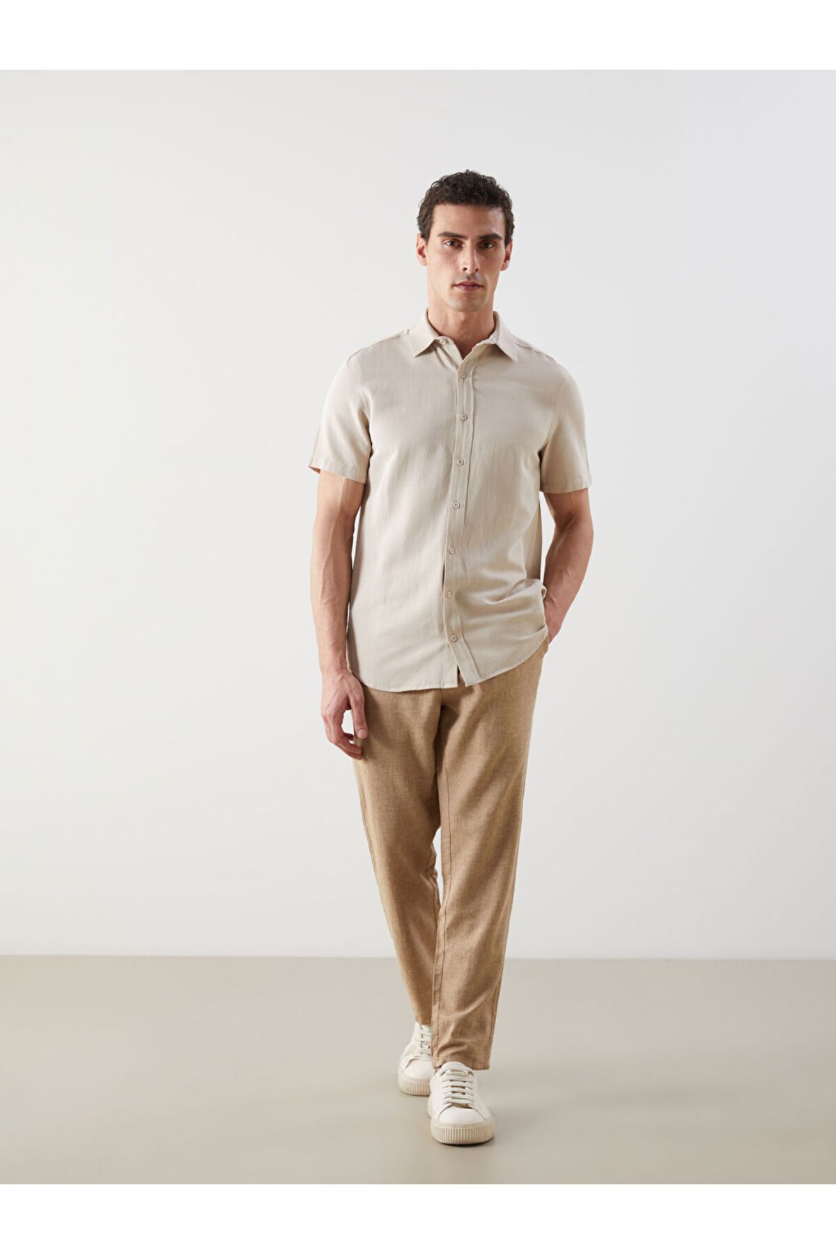 LC Waikiki Yeni Sezon Standart Kalip Keten Karisimli Erkek Chino Pantolon - S51104Z8