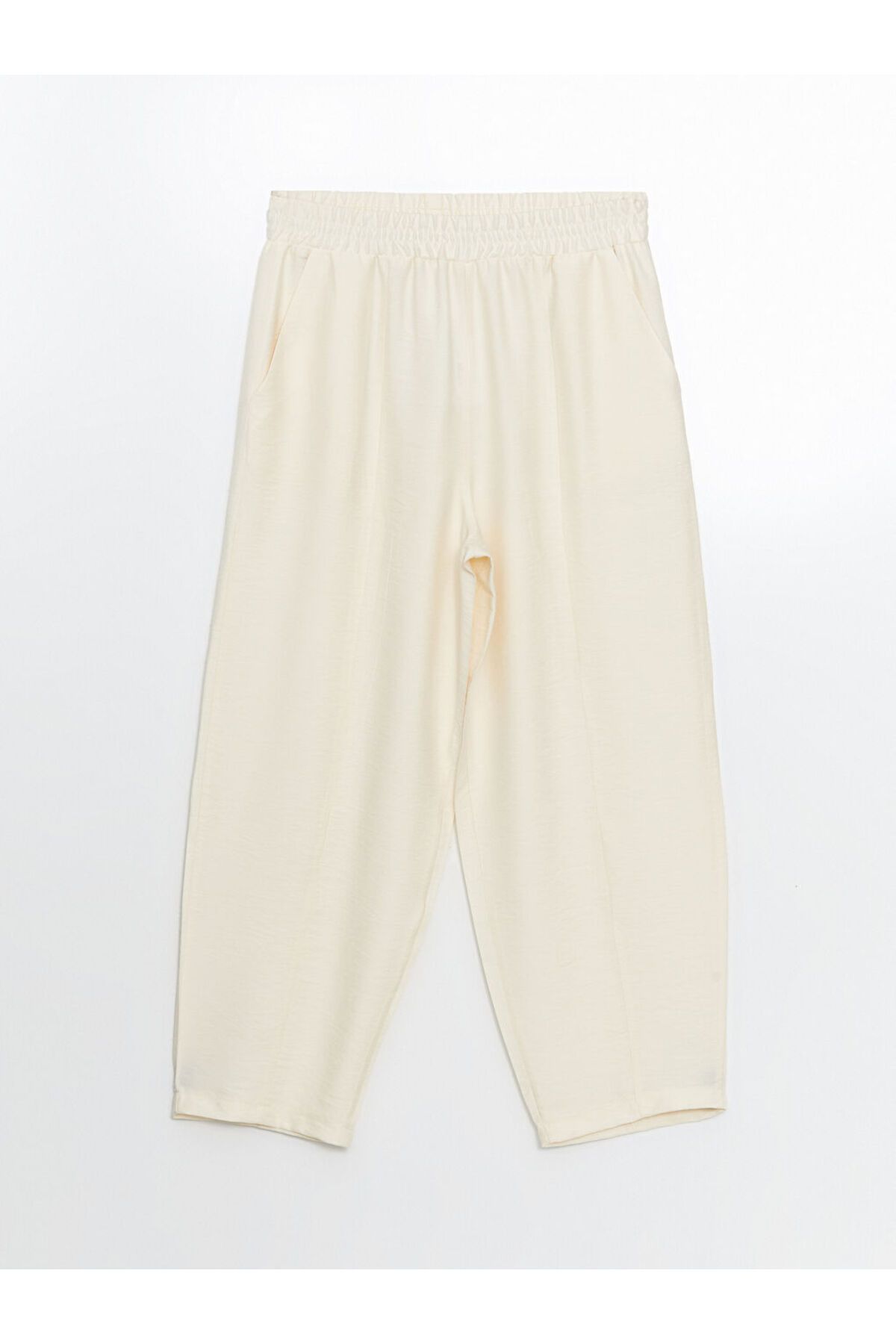 LCW Modest Ekru Beli Lastikli Kadın Pantolon - 5