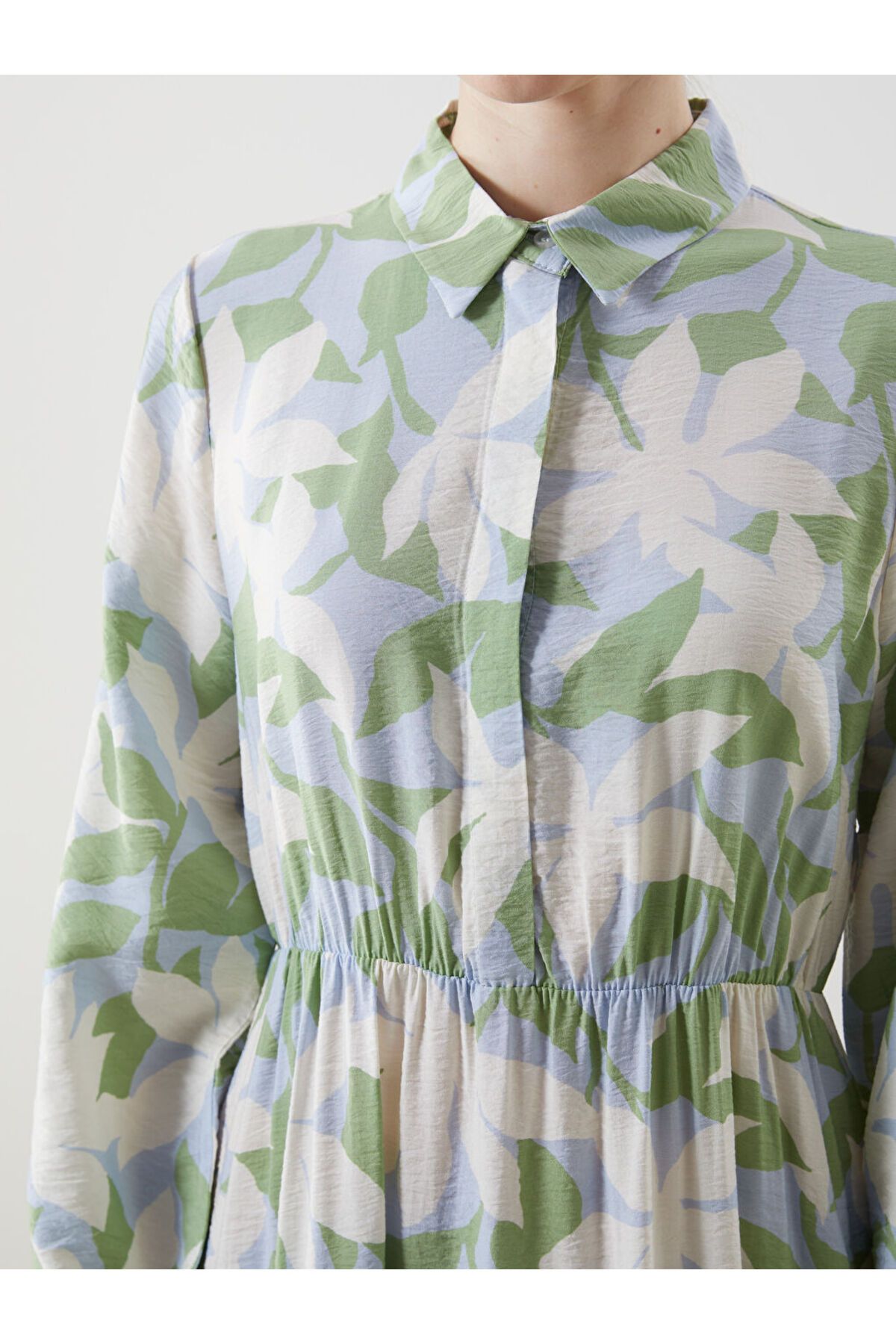 LC Waikiki-Rochie de damă cu imprimeu cu guler de cămașă LCW Modest 3