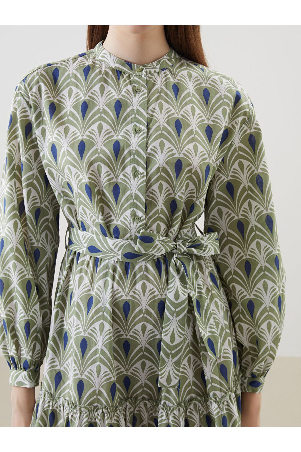 LC Waikiki-Rochie de damă cu model LCW Modest Green Judge 3