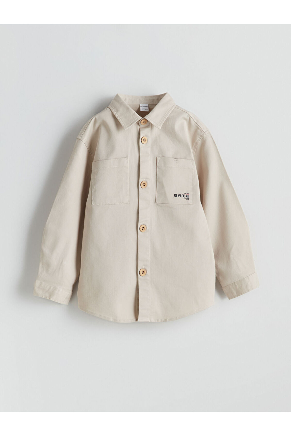 LC Waikiki Gri Baskılı Gabardin Erkek Çocuk Gömlek fotoğrafı 2 (önizleme)