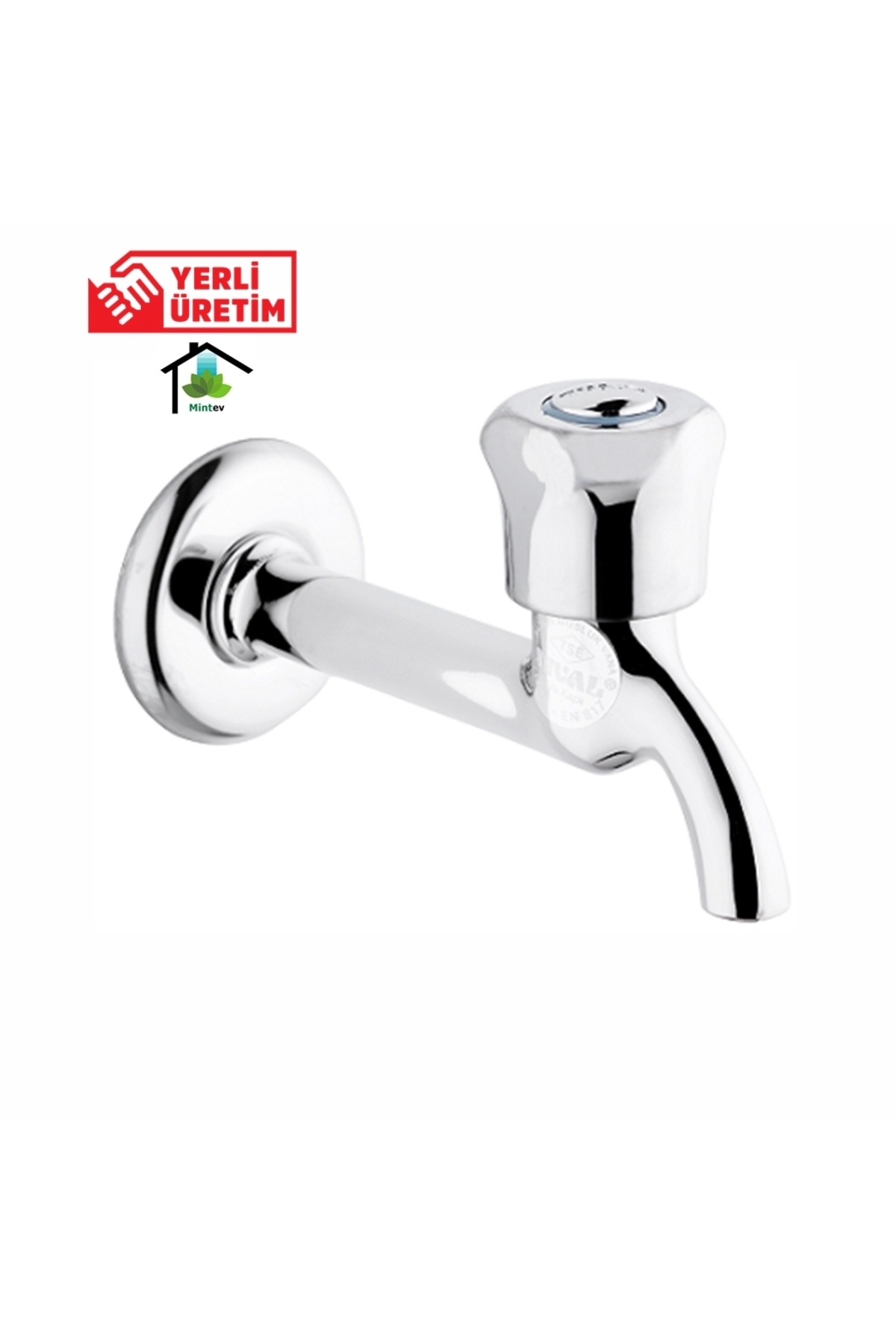 mintev Aç-Kapa Alfa Krom Uzun Musluk Lavabo Çeşme Balkon Musluğu