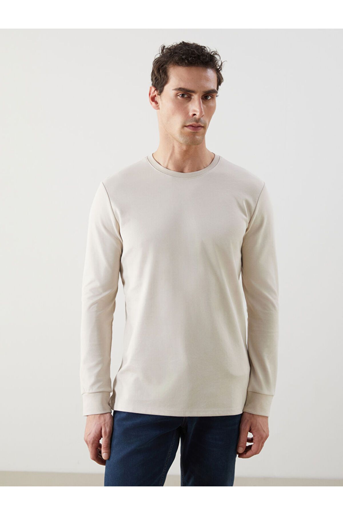LC Waikiki Bisiklet Yaka Uzun Kollu Erkek Sweatshirt