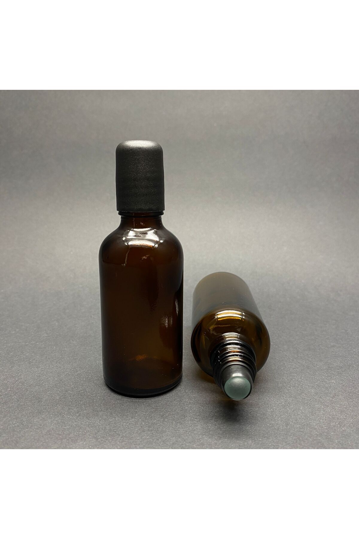 junibeliw 3 Adet Çok Amaçlı BOŞ 50ml Amber Boş RollOn Parfüm Yağ Şişesi Boş Cam Bilyeli 3x50ml