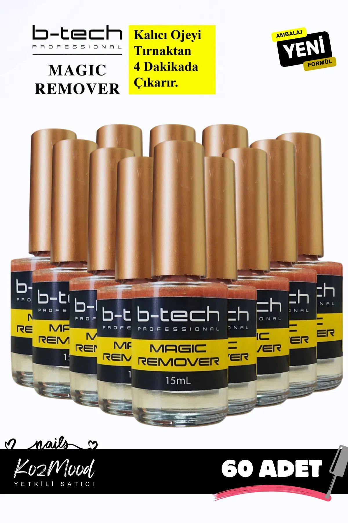 B-Tech Professional Magıc Remover Kalıcı Oje Çıkarıcı 15ml 60 Adet