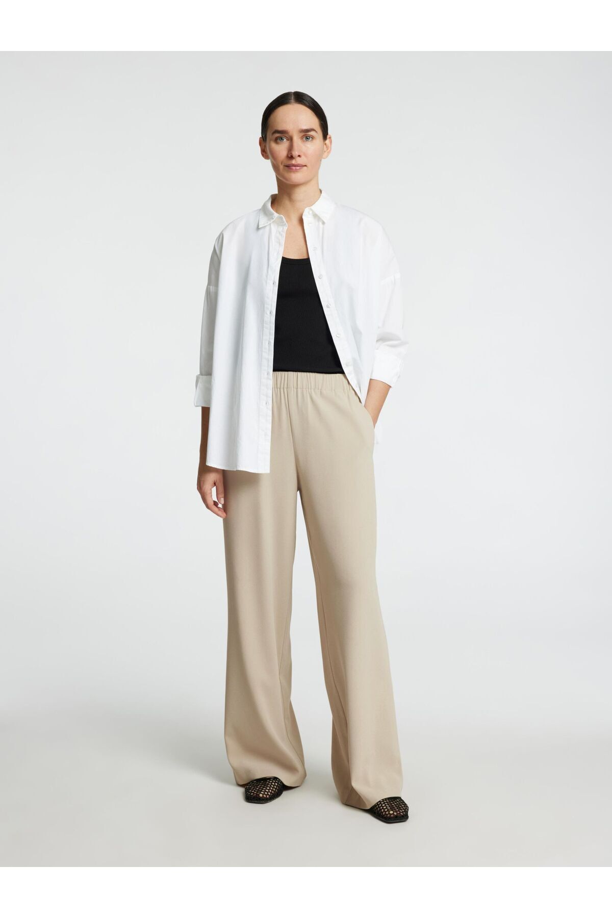 Selected Femme-Hose mit weitem Bein Klassische 4