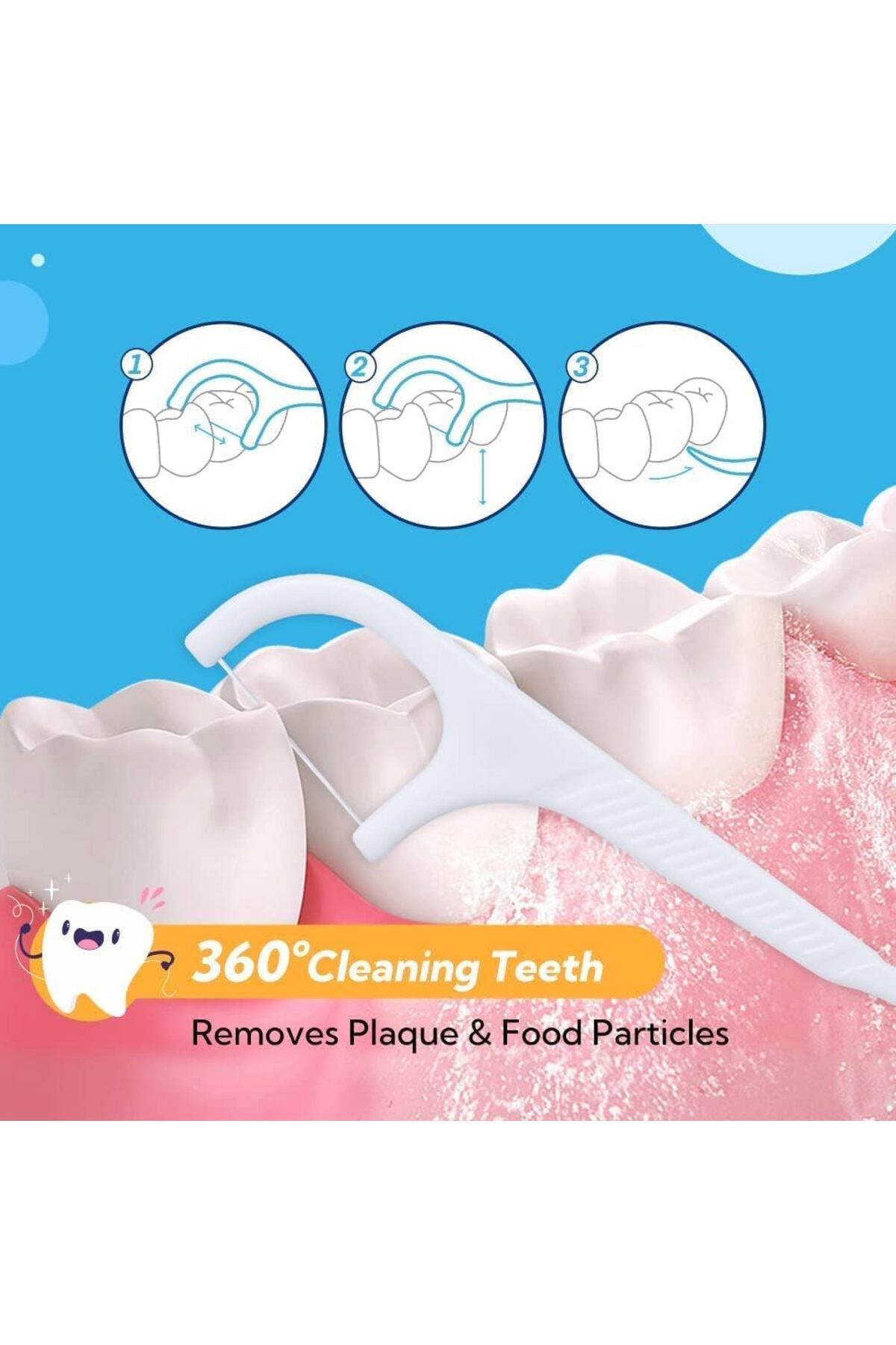 COOYA-250PCS Toothpick, Dental Floss with Portable Cases, Teeth Cleaning, No-Stretch, Smooth and Thin 2