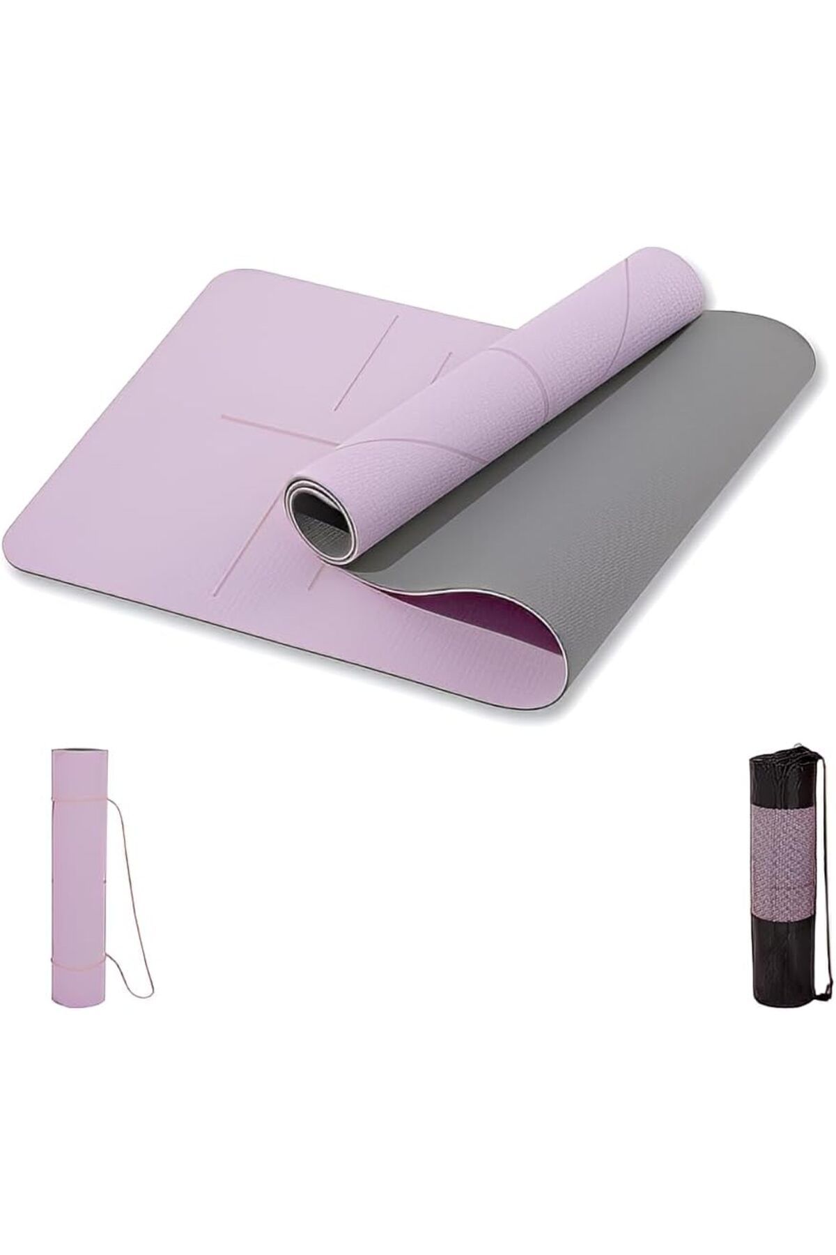 COOYA-Yoga Mat Exercise Fitness Mat, Non-Slip TPE Yoga Mat with Alignment Lines, Eco Friendly Workout Mat 6