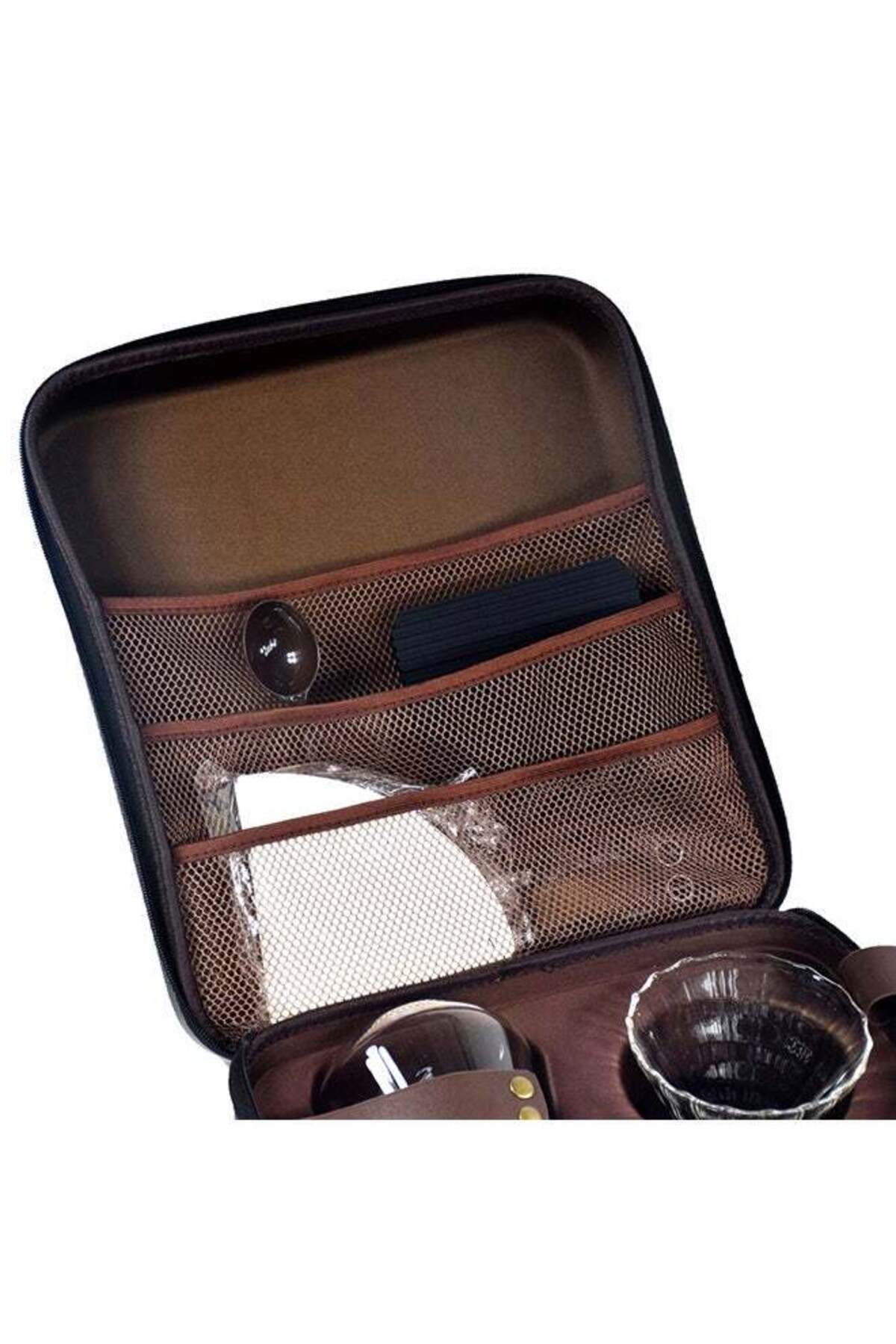COOYA-Hand Brewed Coffee Set with 600ml Capacity Carrying Case,Portable and Durable for Traveling,Black 2