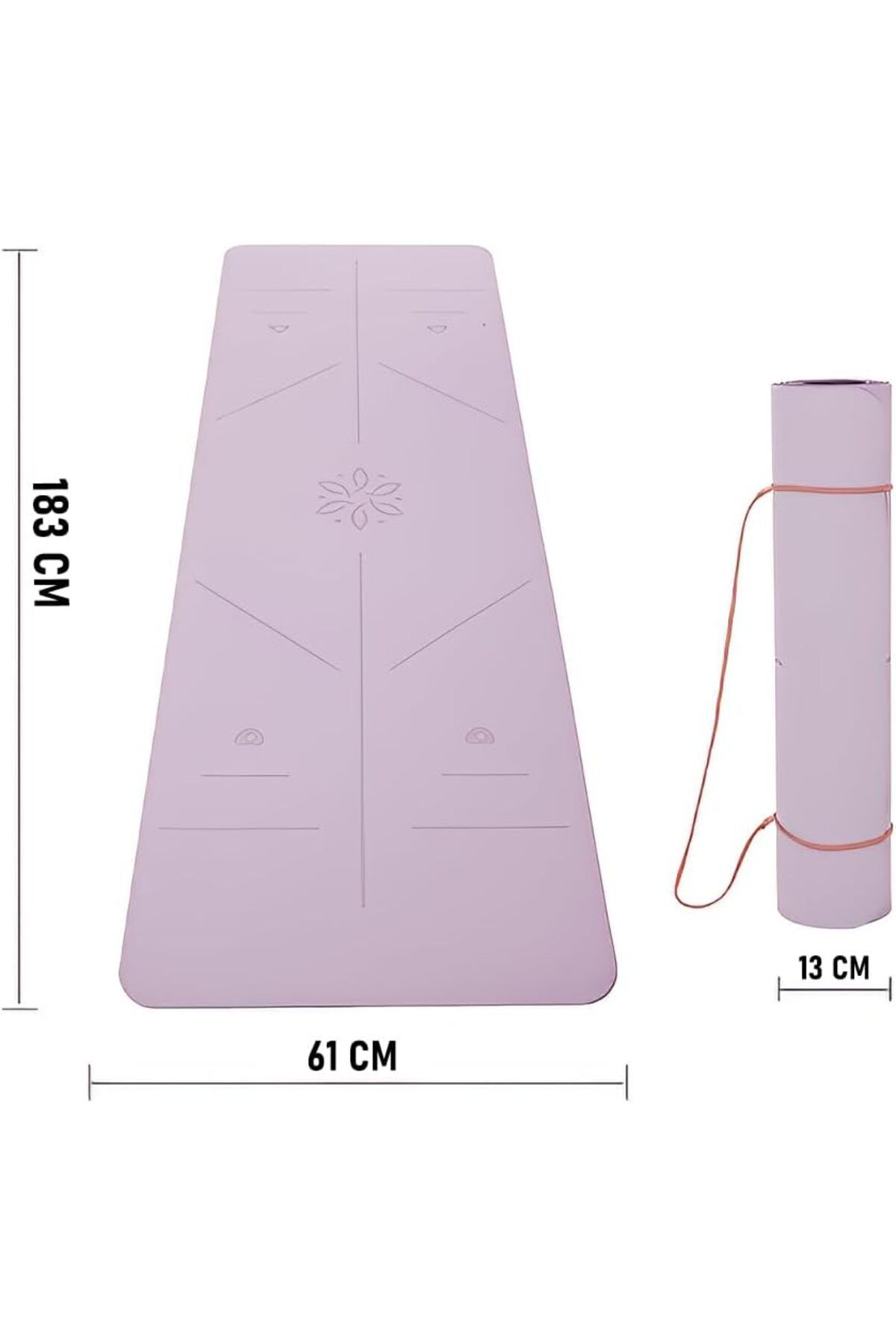 COOYA-Yoga Mat Exercise Fitness Mat, Non-Slip TPE Yoga Mat with Alignment Lines, Eco Friendly Workout Mat 2