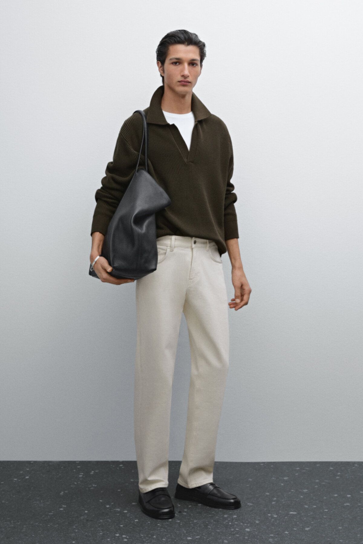 شلوار جین مخروطی نخی Massimo Dutti