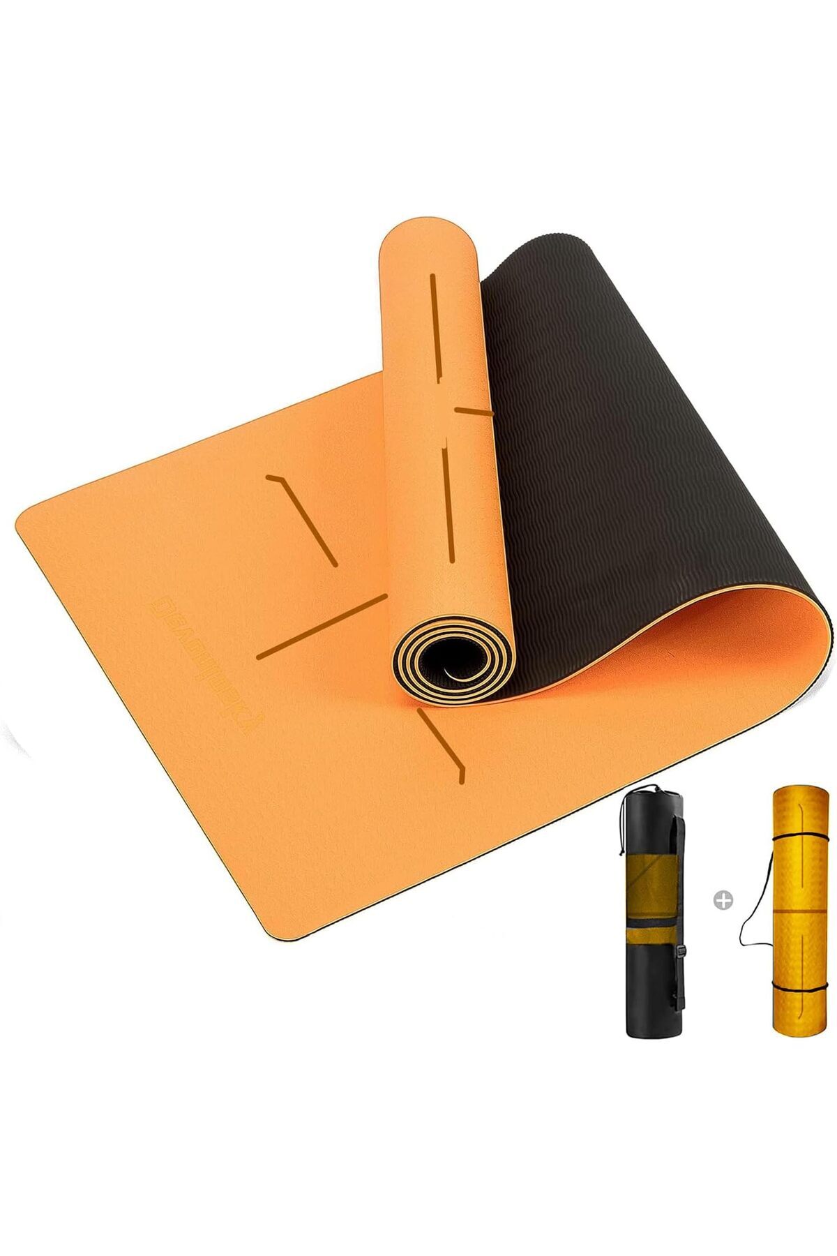COOYA-Yoga Mat, Non Slip Pilates Fitness Exercise Mat with Alignment Marks for Women Men, Carrying Strap 1