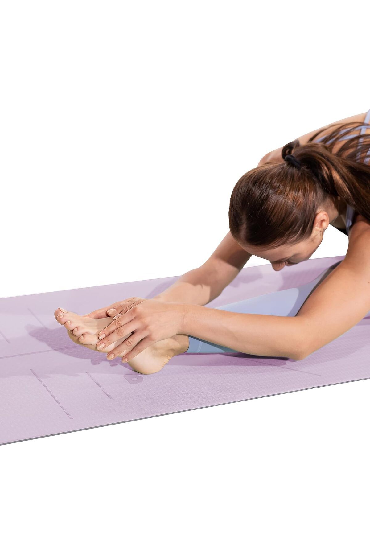 COOYA-Yoga Mat Exercise Fitness Mat, Non-Slip TPE Yoga Mat with Alignment Lines, Eco Friendly Workout Mat 3