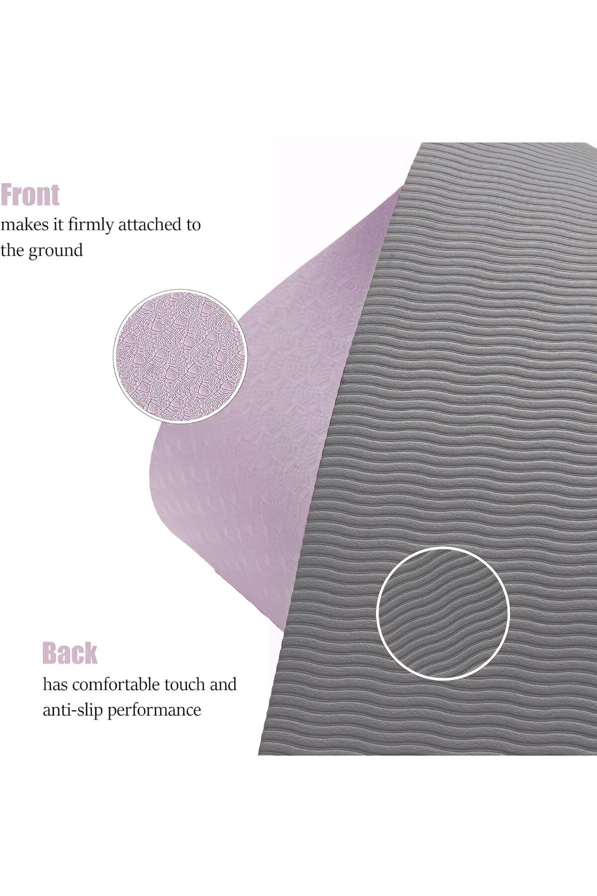 COOYA-Yoga Mat Exercise Fitness Mat, Non-Slip TPE Yoga Mat with Alignment Lines, Eco Friendly Workout Mat 8