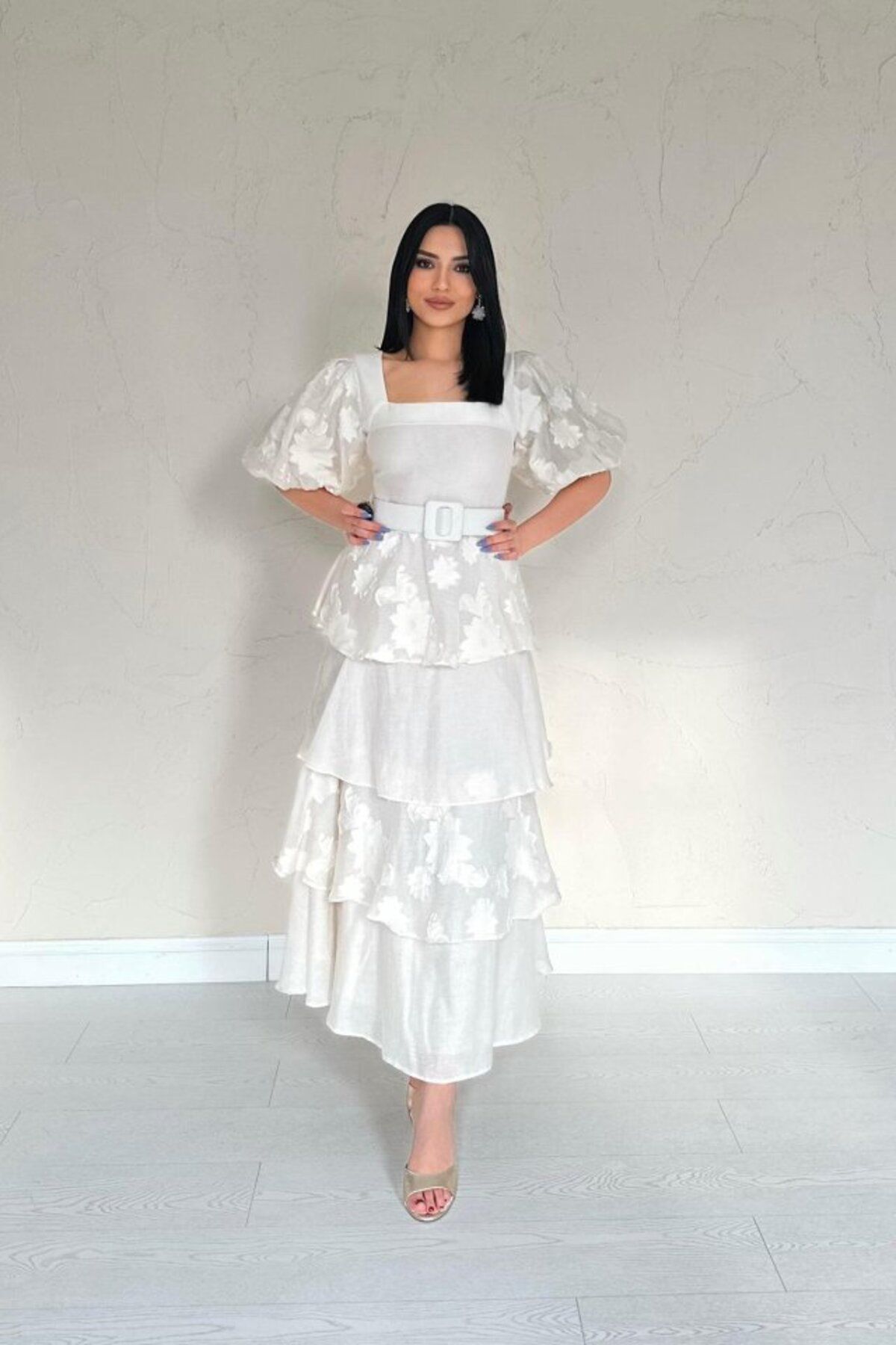 Rose's Boutique All About Women Rose's Boutiqe All About Women Bej Balon Kollu Kat Kat Elbise