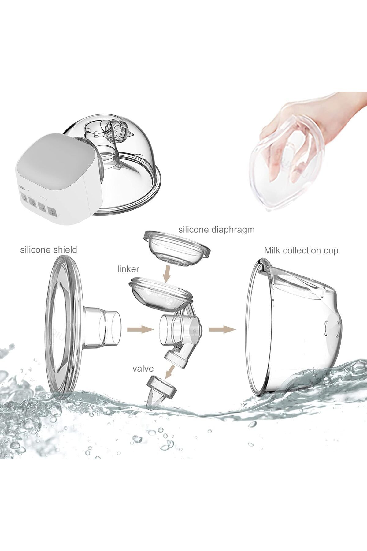 Yelajoy-Wearable Breast Pumps, Quiet,with 2 Mode & 5 Levels USB Rechargeable Battery 5