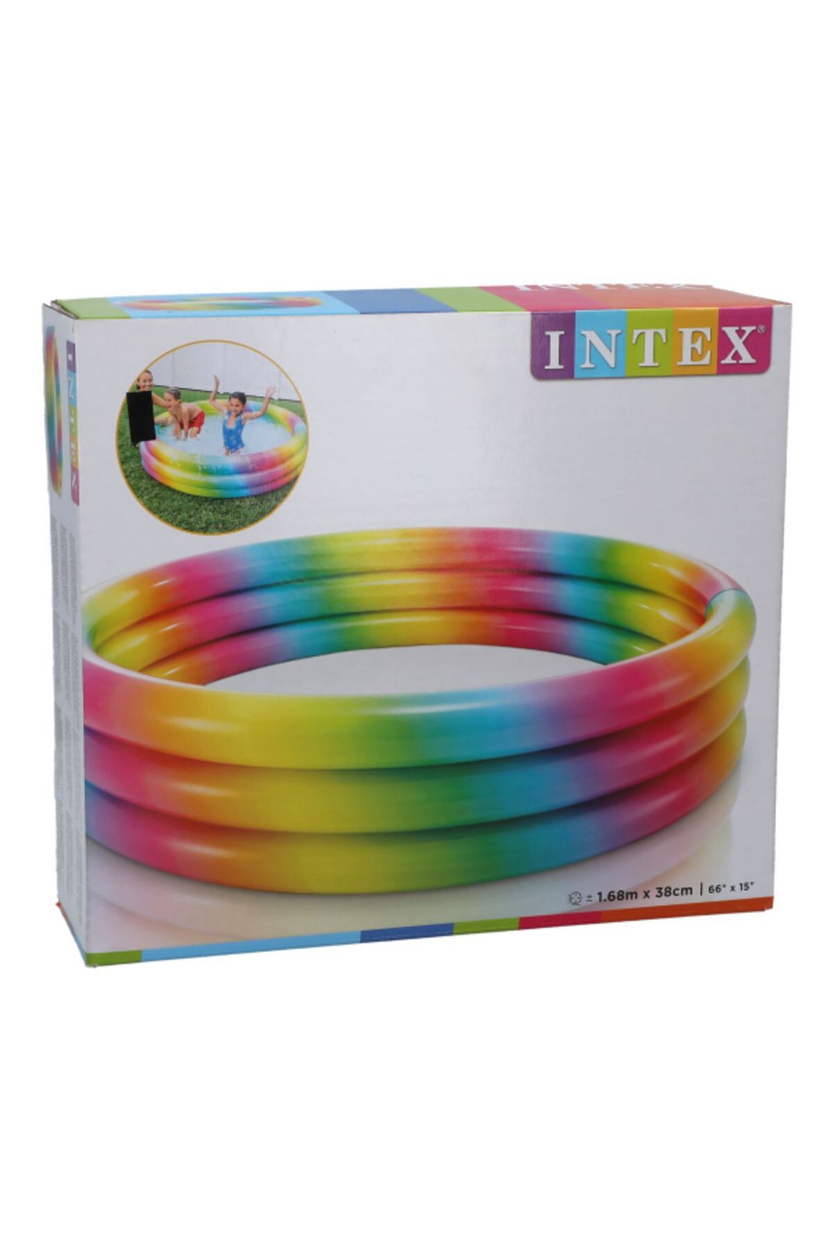 Intex-PVC Inflatable Round Fun Kiddie Pool for 3 Years & Above 4