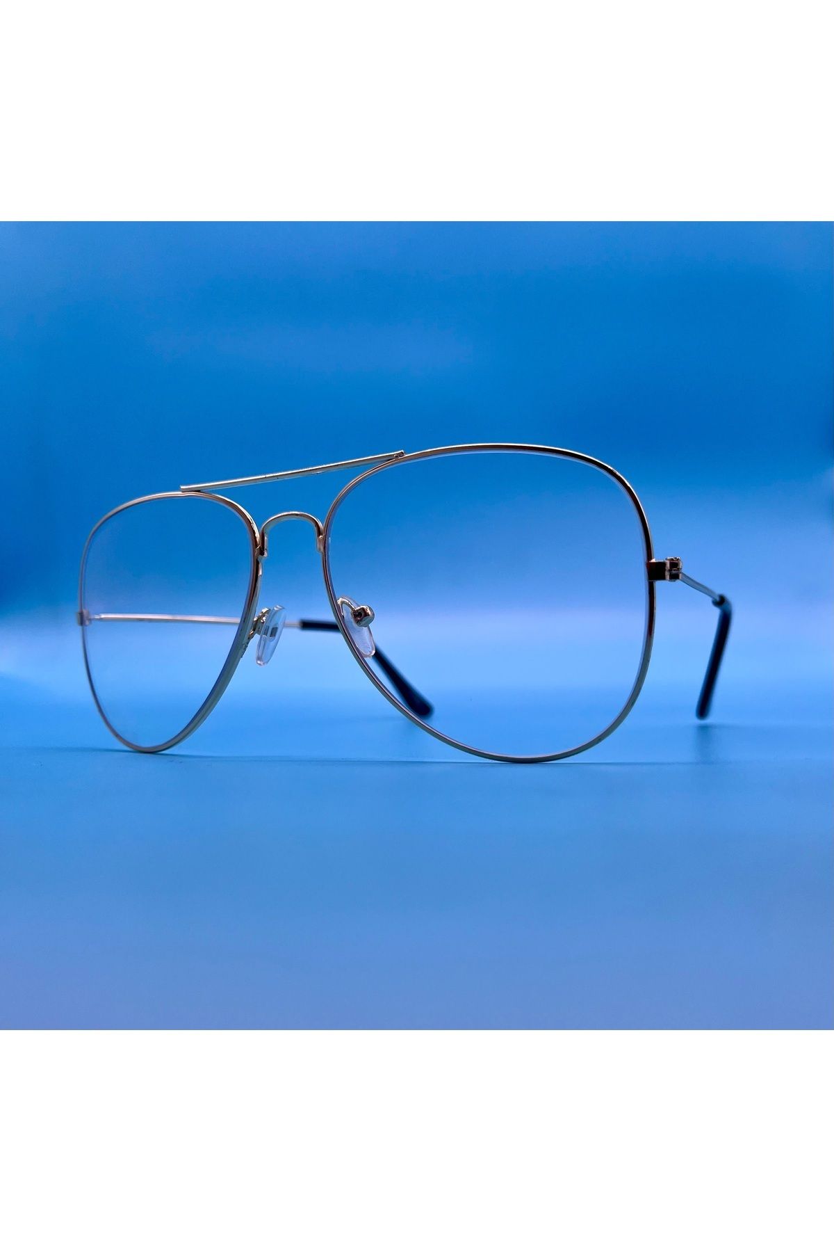 Block Blue-Blue Light Protected, Drop Model, Gold, Unisex, Numberless Glasses 4