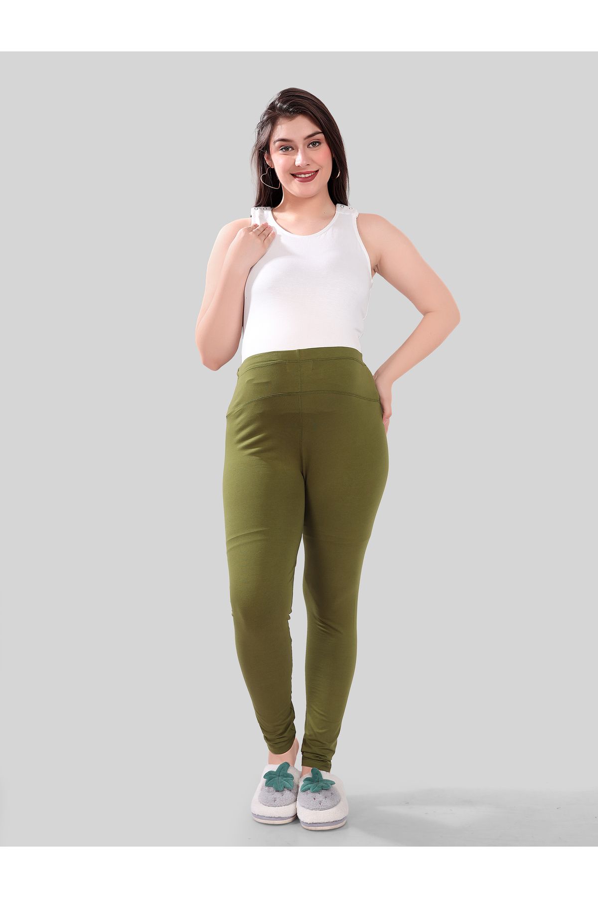 Tummy-Viscose Solid High Waist Maternity Leggings 4
