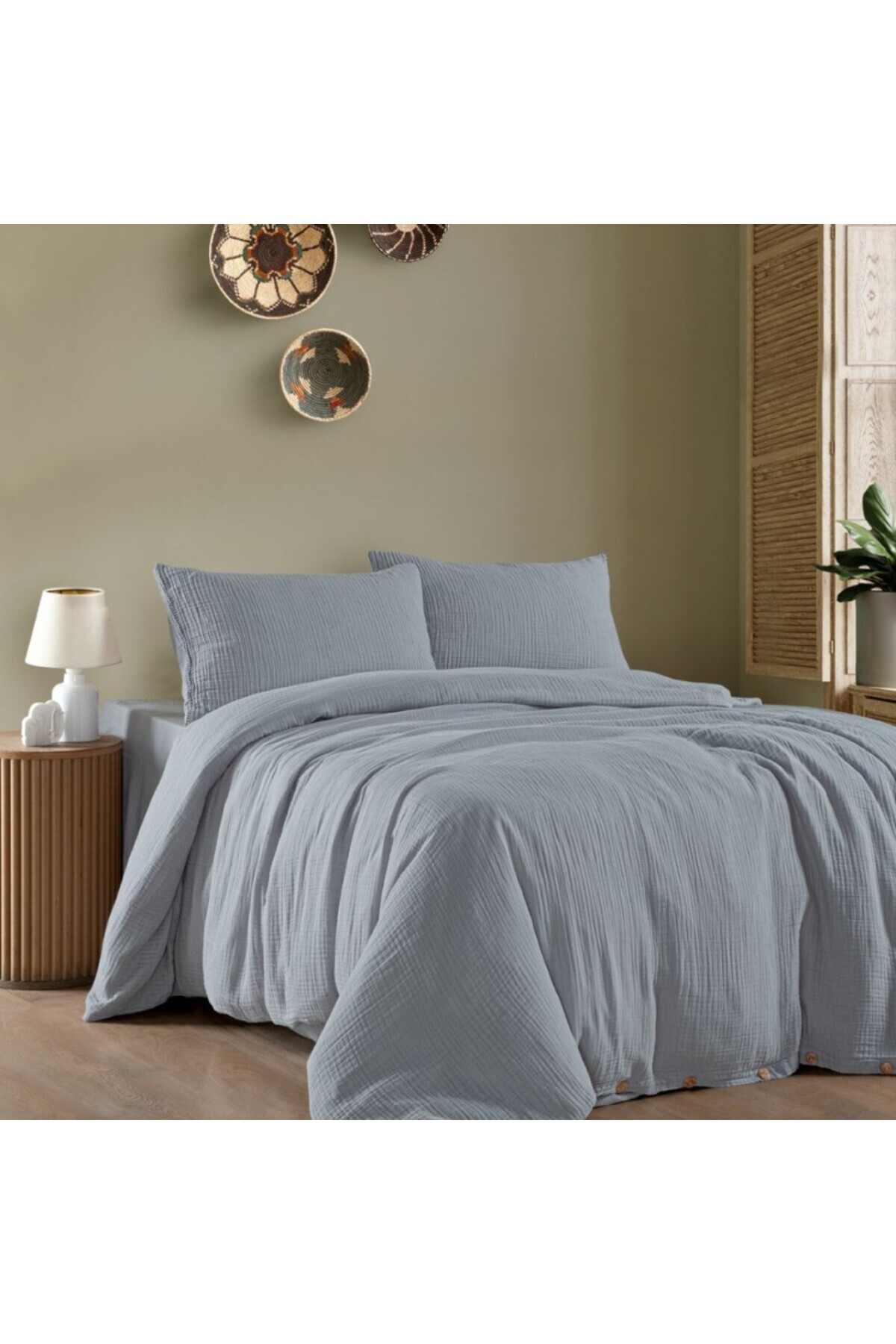 LOOM and FLOW-Premium luxury muslin bed linen, Henna Grey 1