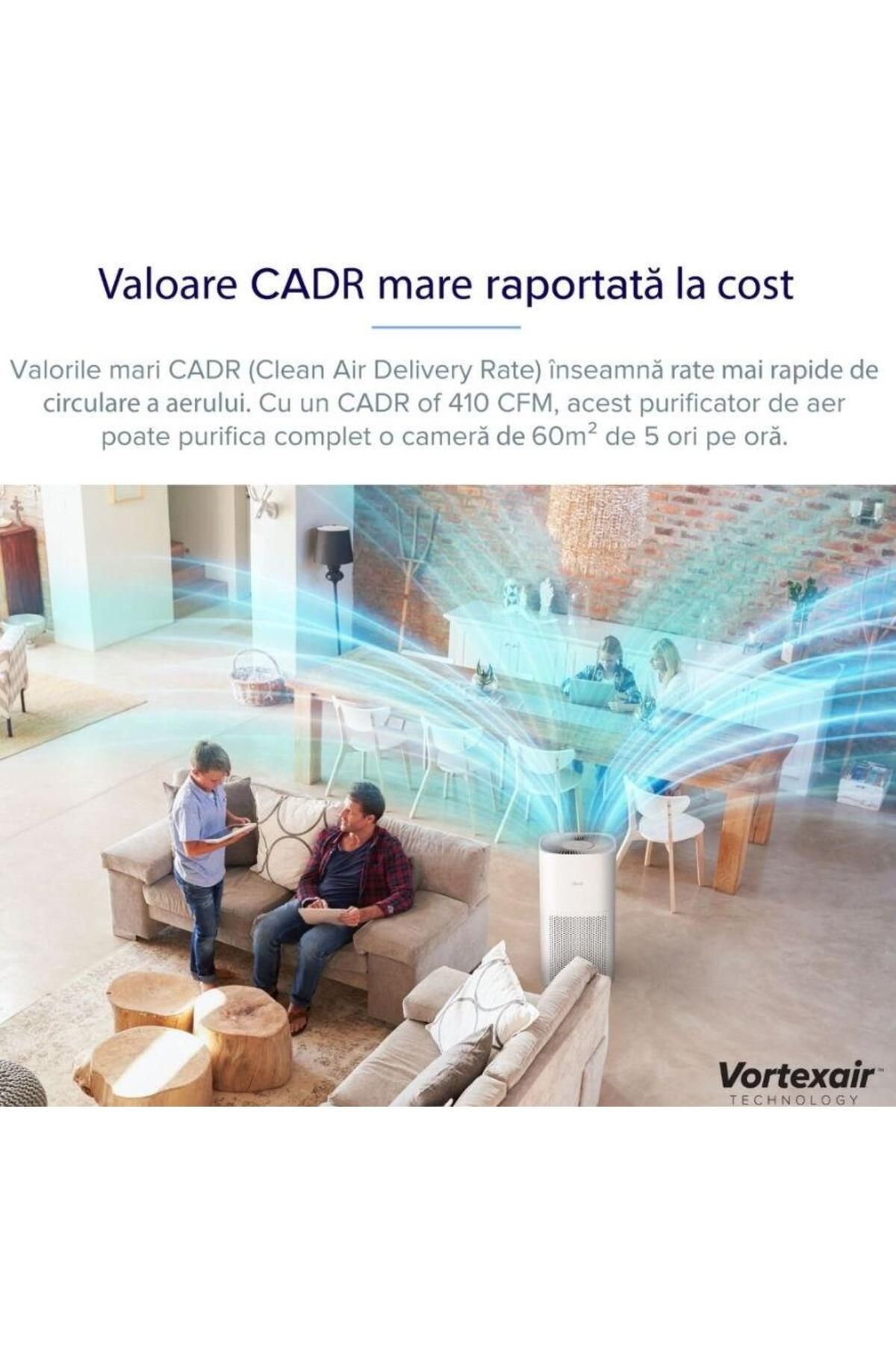 Levoit-Purificator de aer Smart Levoit Core 600S Wi-Fi, Filtru 3 in 1 True HEPA H13, Senzor Calitate Aer 8