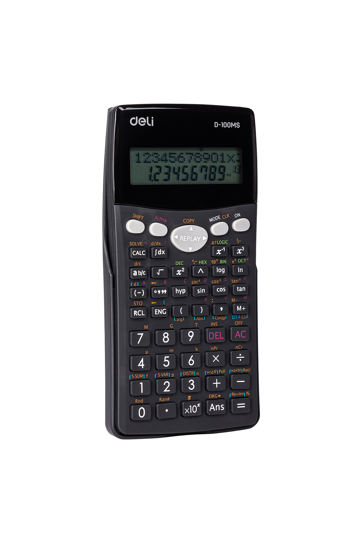 Deli-ED-100MS Scientific Calculator - 300 Functions, 2-Line Display, 10+2 Digits 3