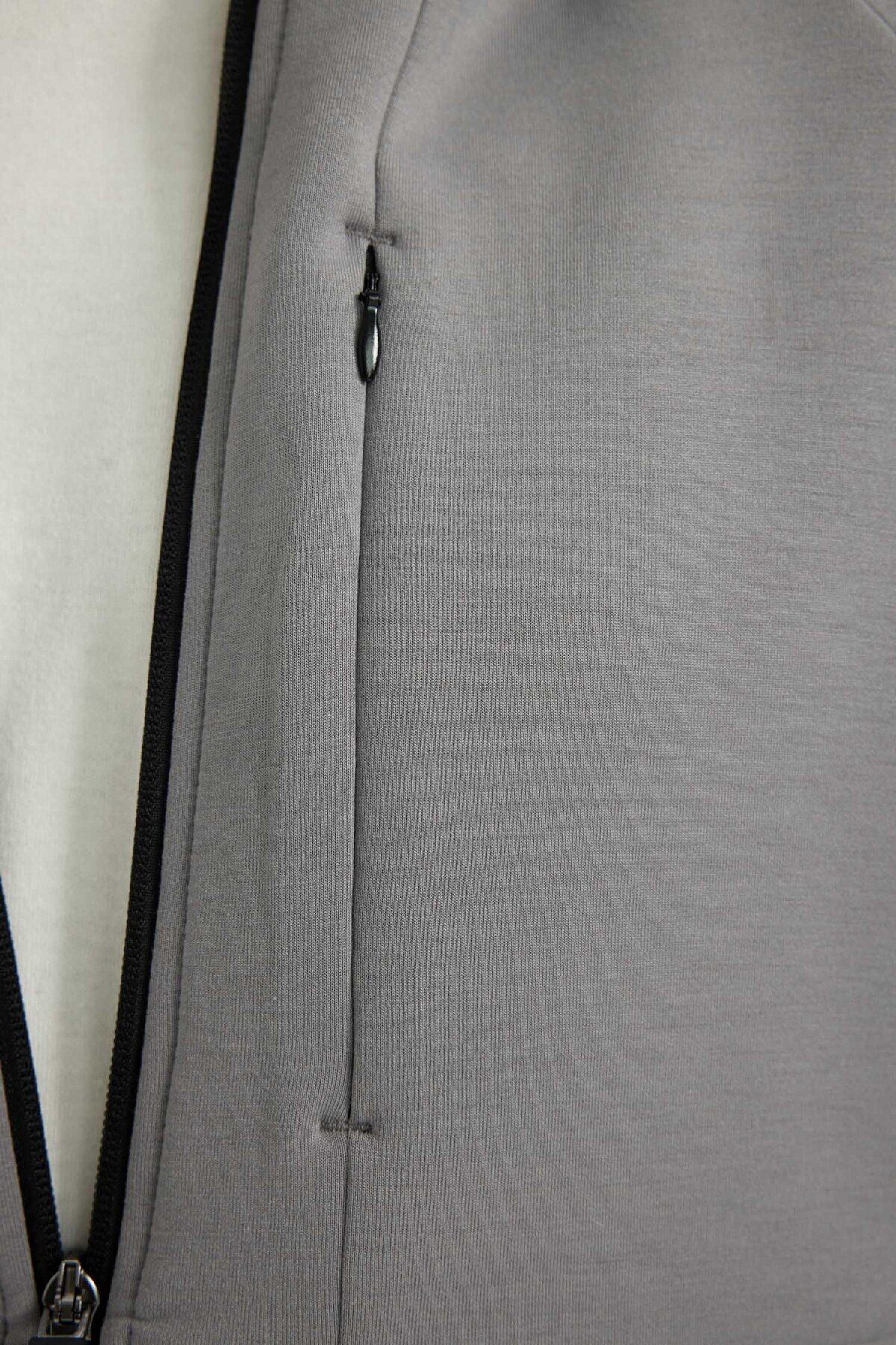 DeFacto-Fit Slim Fit Slim Fit με κουκούλα Skuba Diver Φούτερ με φερμουάρ A6956ax24au 8