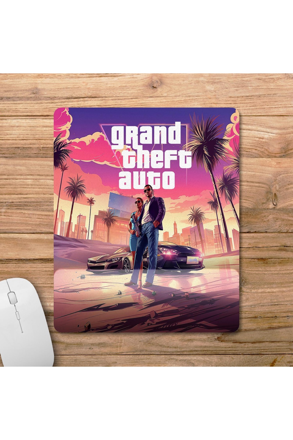 Pixxa-Gta 6 - Grand Theft Auto 6 - Gta Vi Mousepad with Wrist Rest Model 8 - Rectangle 1