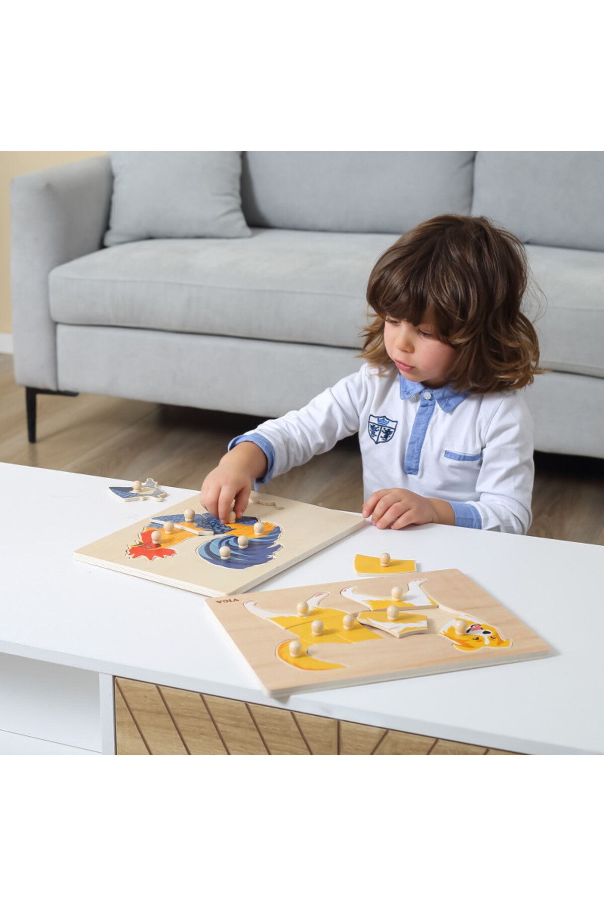 Viga Puzzle Montessori, Oaie, Viga - Mărime unică