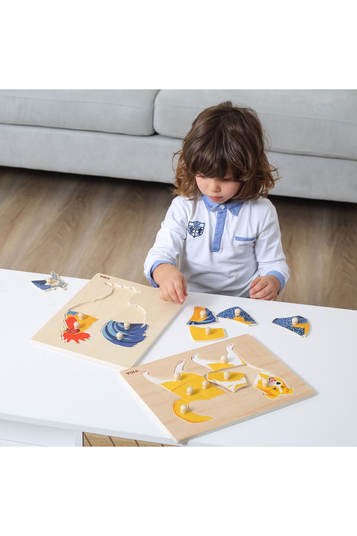 Viga Puzzle Montessori, Hipopotam, Viga - Mărime unică