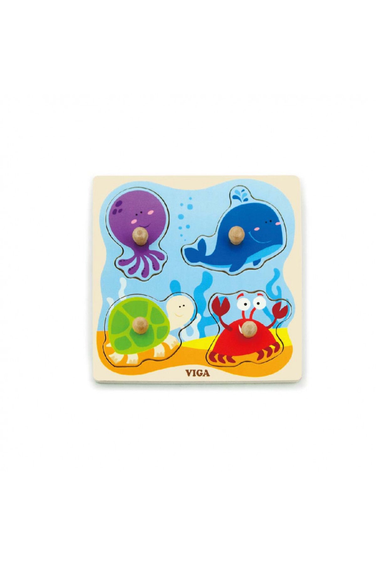 Viga Puzzle Cu Manere Animale Din Ocean, Viga - Mărime unică