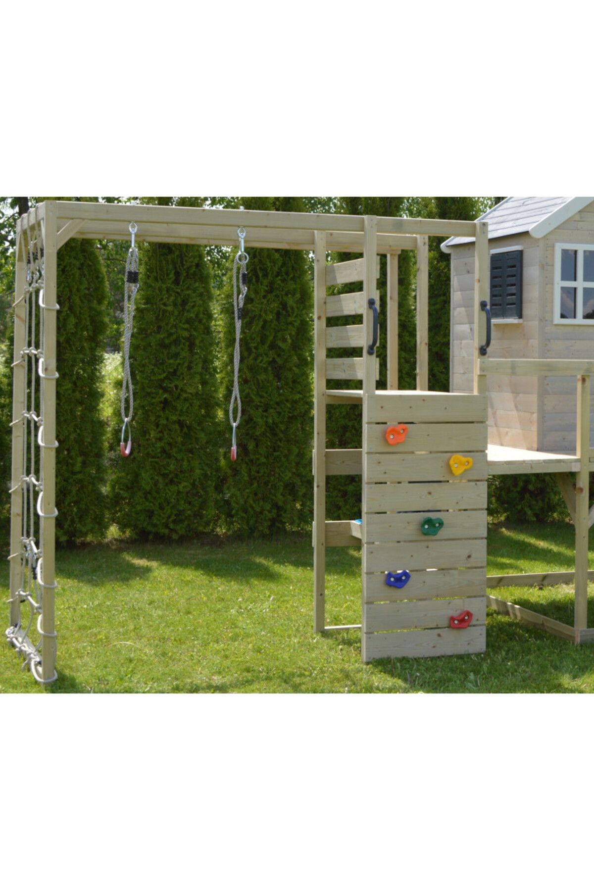 Wendi Toys Casuta De Gradina Grey Lodge Cu Tobogan, Leagan, Modul Sport, Wendi Toys - One Size