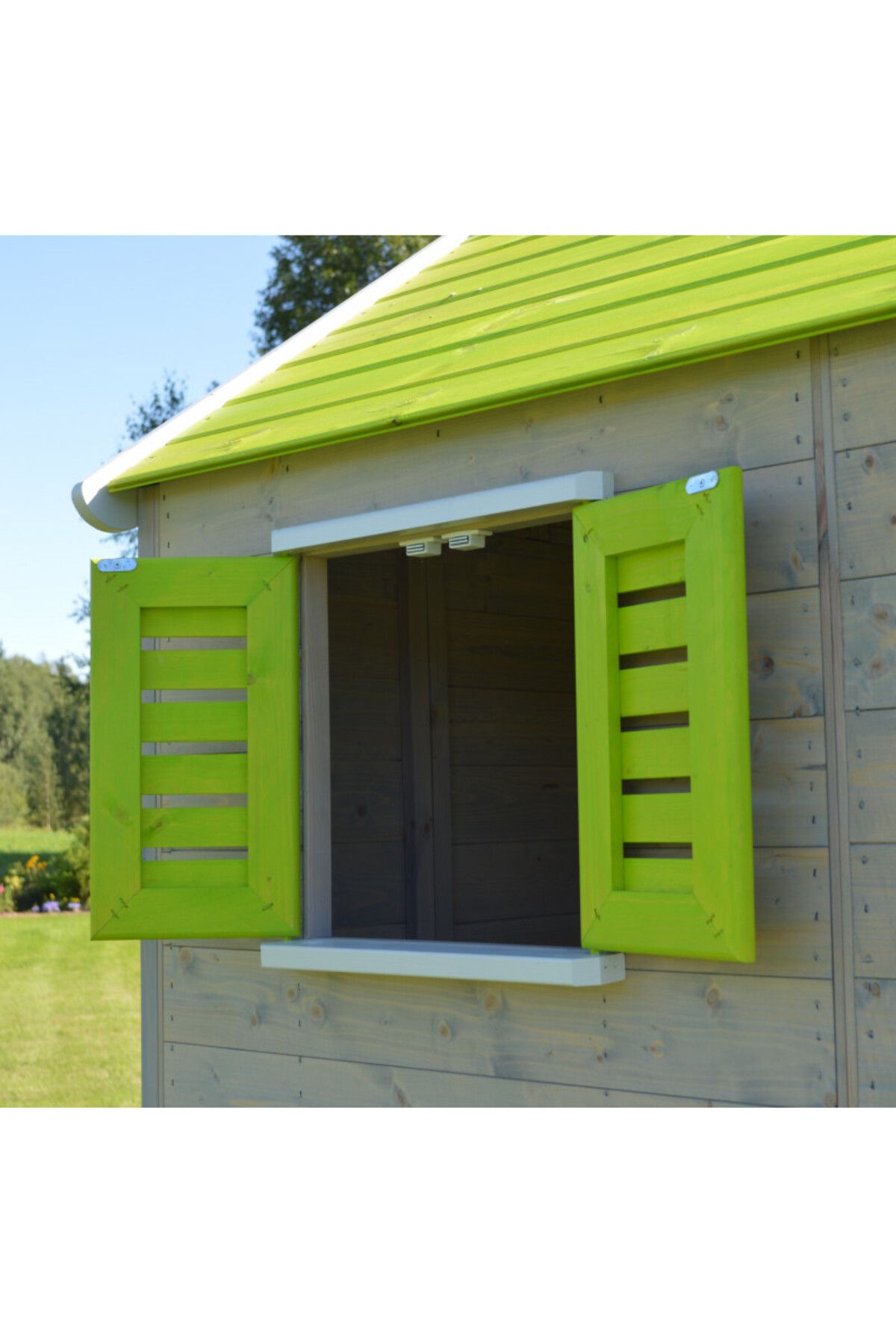 Wendi Toys Casuta De Gradina Lime Lodge Cu Platforma, Tobogan Si Leagan Dublu (m28l), Wendi Toys - One Size