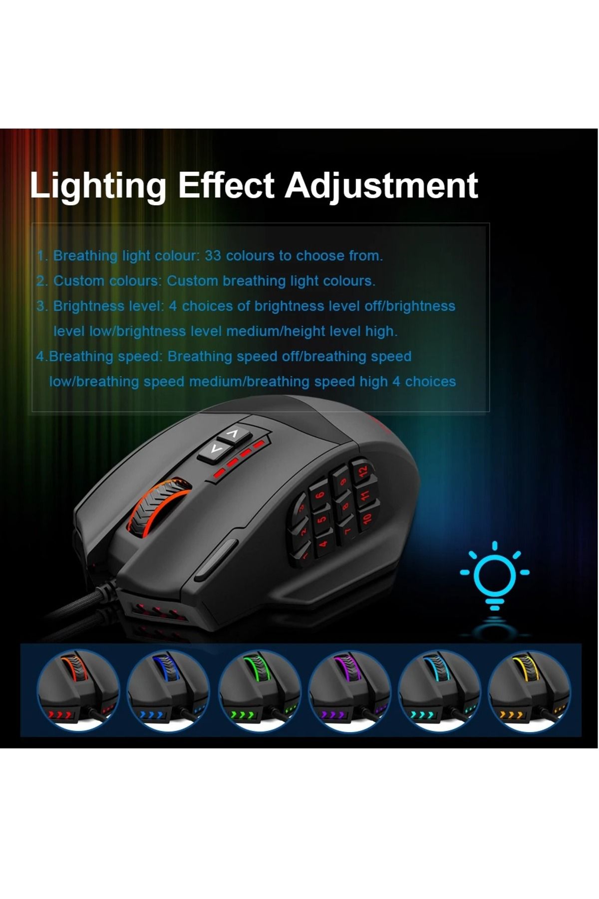 e-yooso-ماوس ألعاب سلكي X-39 USB RGB، 19 زرًا قابلًا للبرمجة، 16400 نقطة في البوصة Paw3327 3