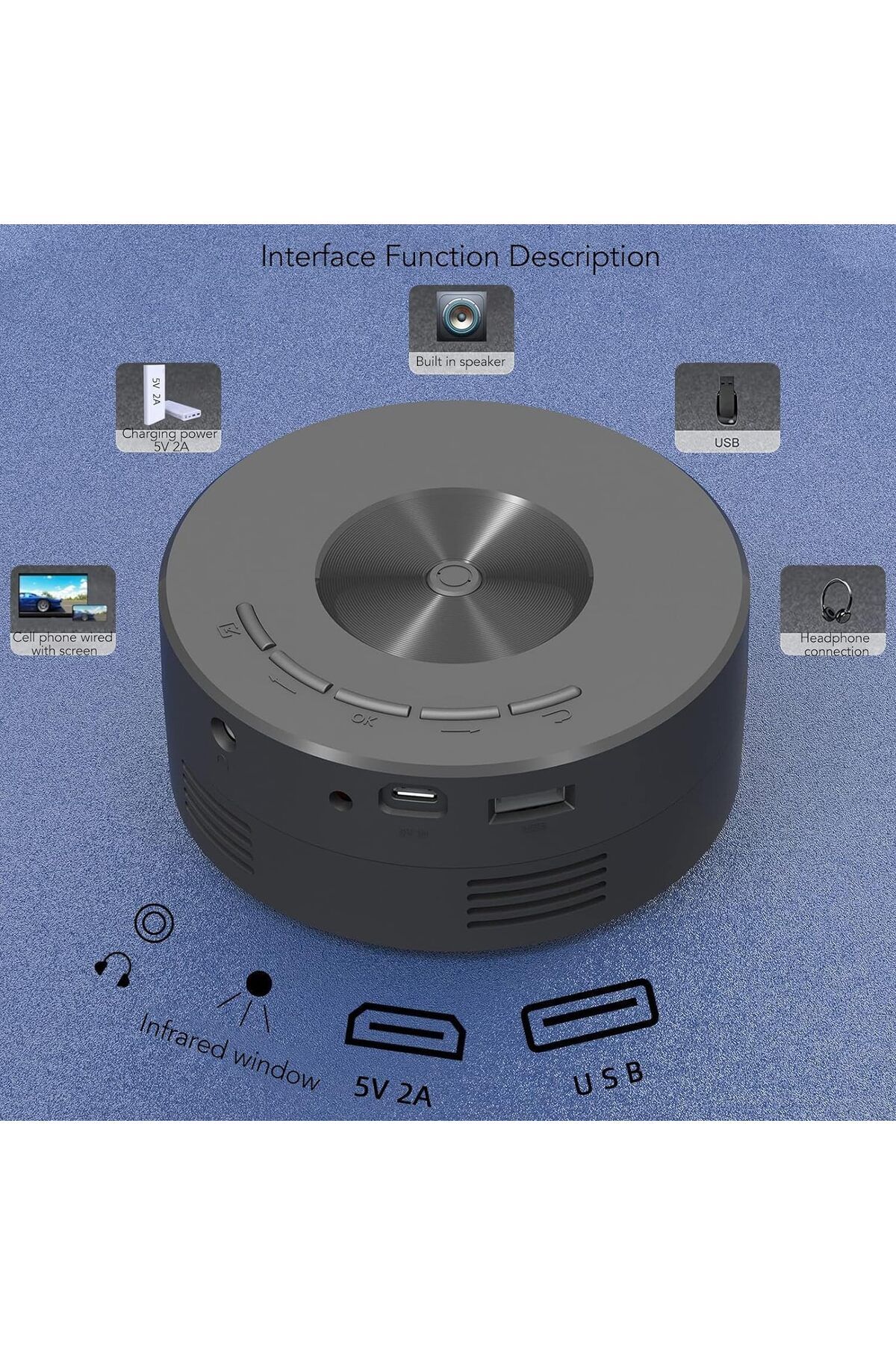 COOYA-Mini Video Projector with Phone Same Screen for Smartphone Tablets, Support Mobile Power 6